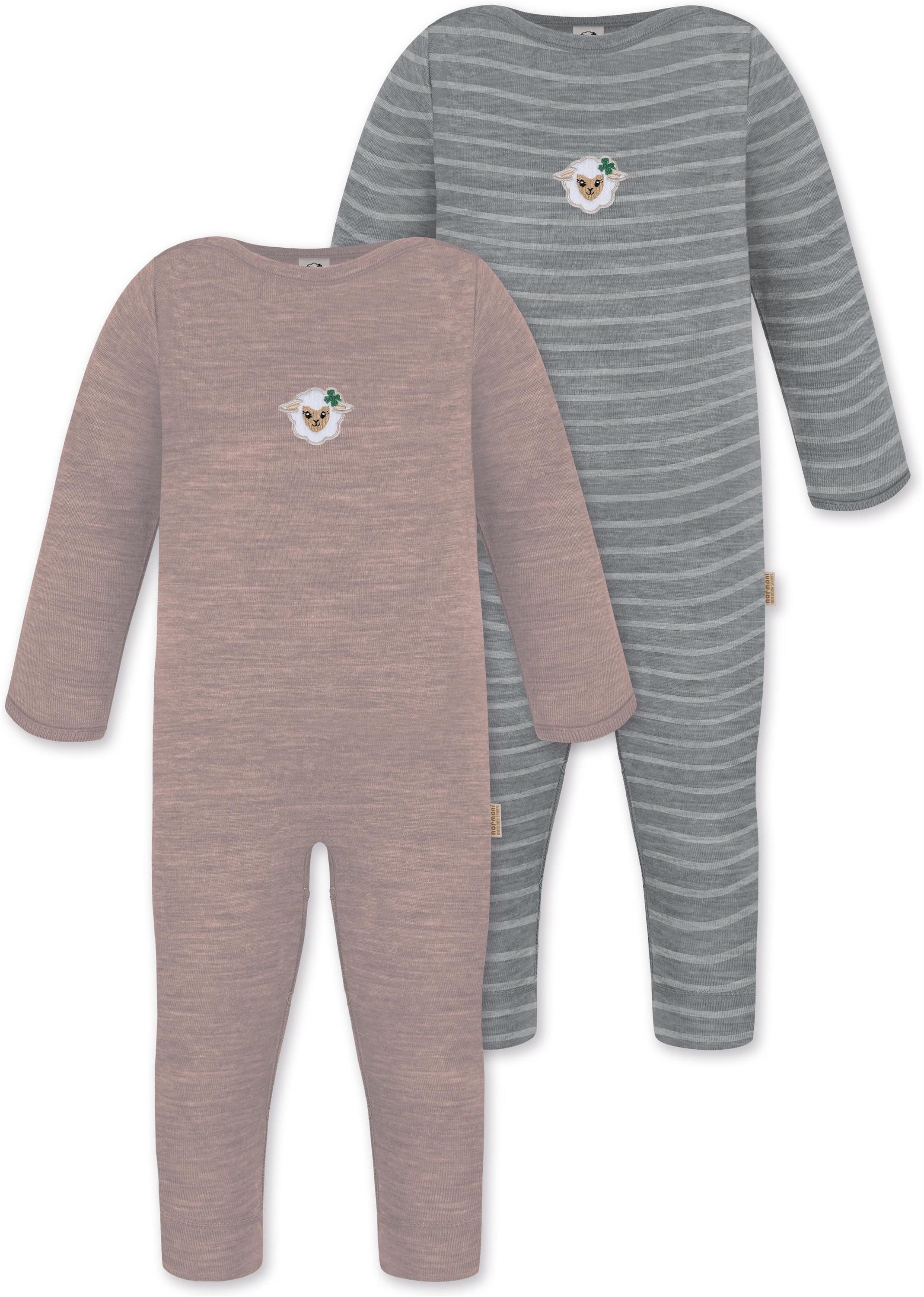 Langarmwickelbody 2er Pack Baby Merino Strampler Tangoio