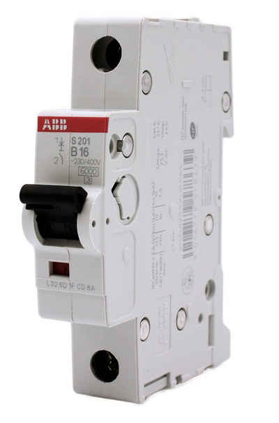 ABB Schalter ABB S201-B16 LS-Schalter B16A / 6kA Leitungsschutzschalter B16 (1-St)