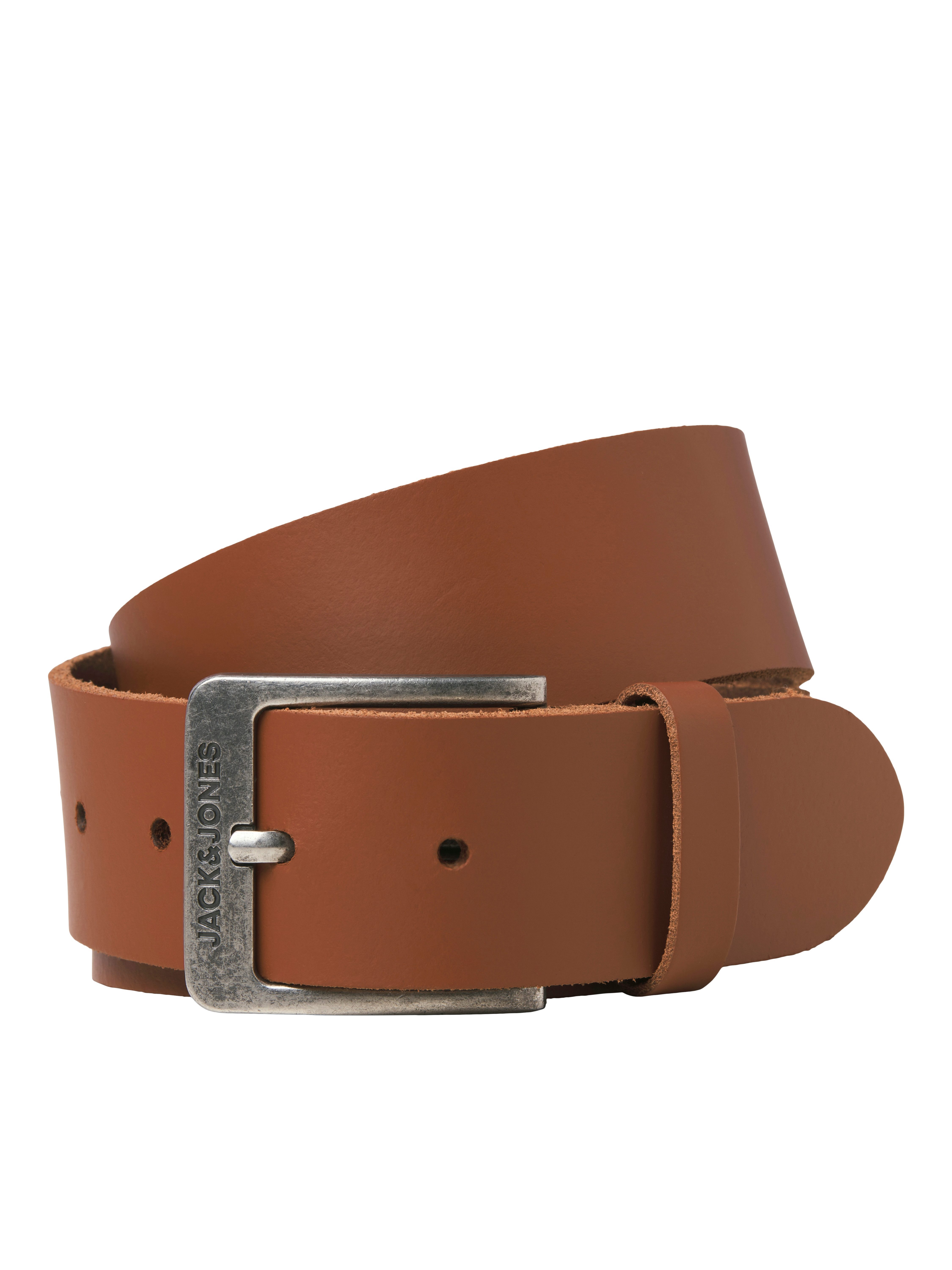 Jack & Jones Ledergürtel JACBRAGA LEATHER BELT SN mit silberner Schließe