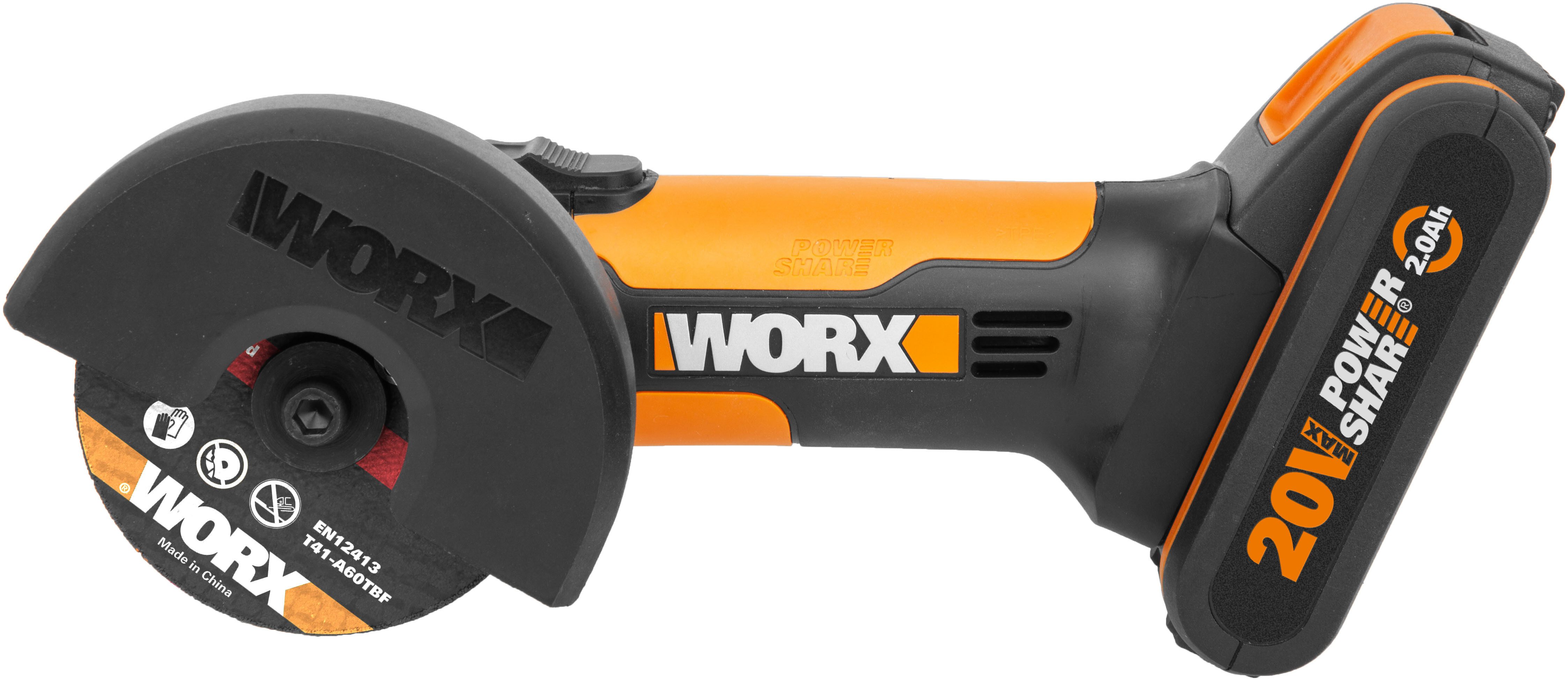 Worx Akku-Winkelschleifer WX801 Chopper, mit Akku & Ladegerät