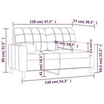 vidaXL Sofa 2-Sitzer-Sofa mit Zierkissen Schwarz 120 cm Stoff