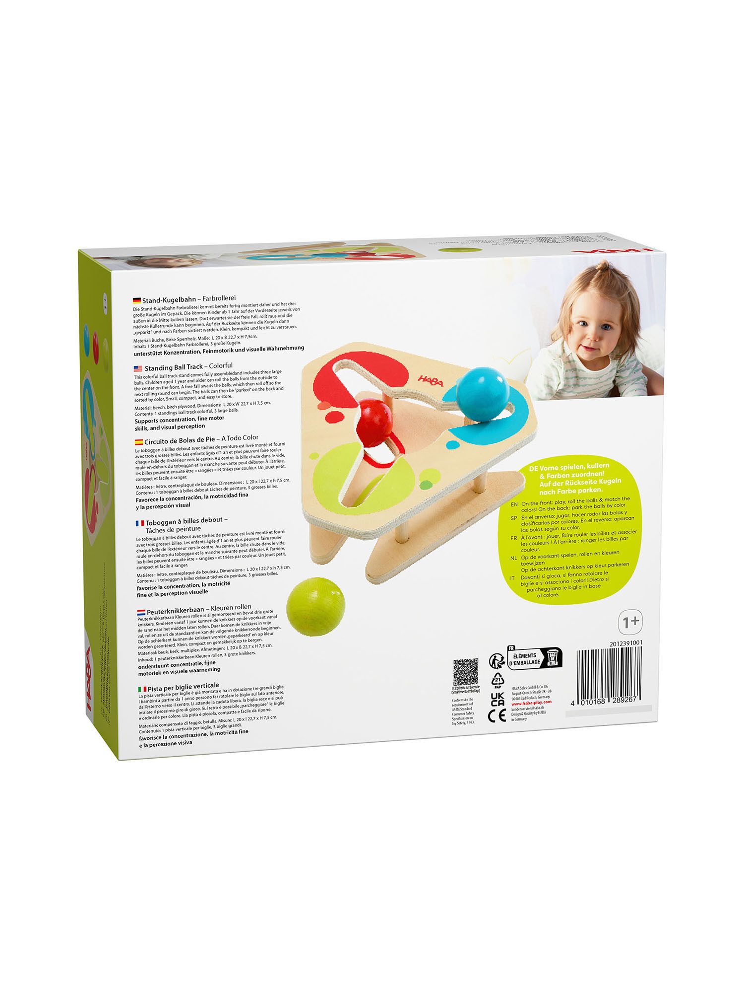 Haba Spiel Stand-Kugelbahn Farbrollerei, Gesellschaftsspiel, Brettspiel, Familienspiel