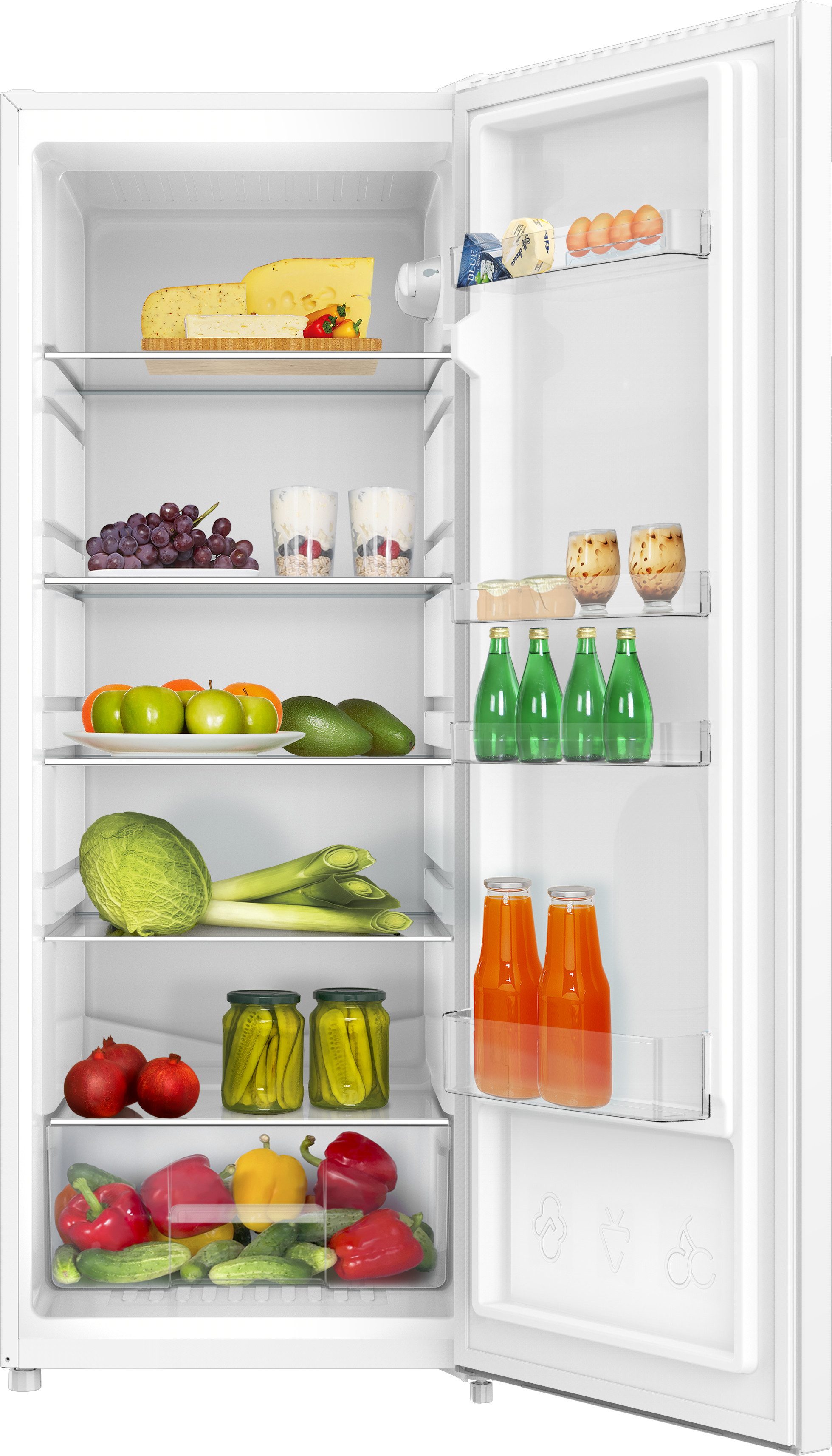 Amica Vollraumkühlschrank VKS 354 135 W, 144 cm hoch, 54 cm breit, Mehr Raum für Frische – leise, hell, flexibel organisiert