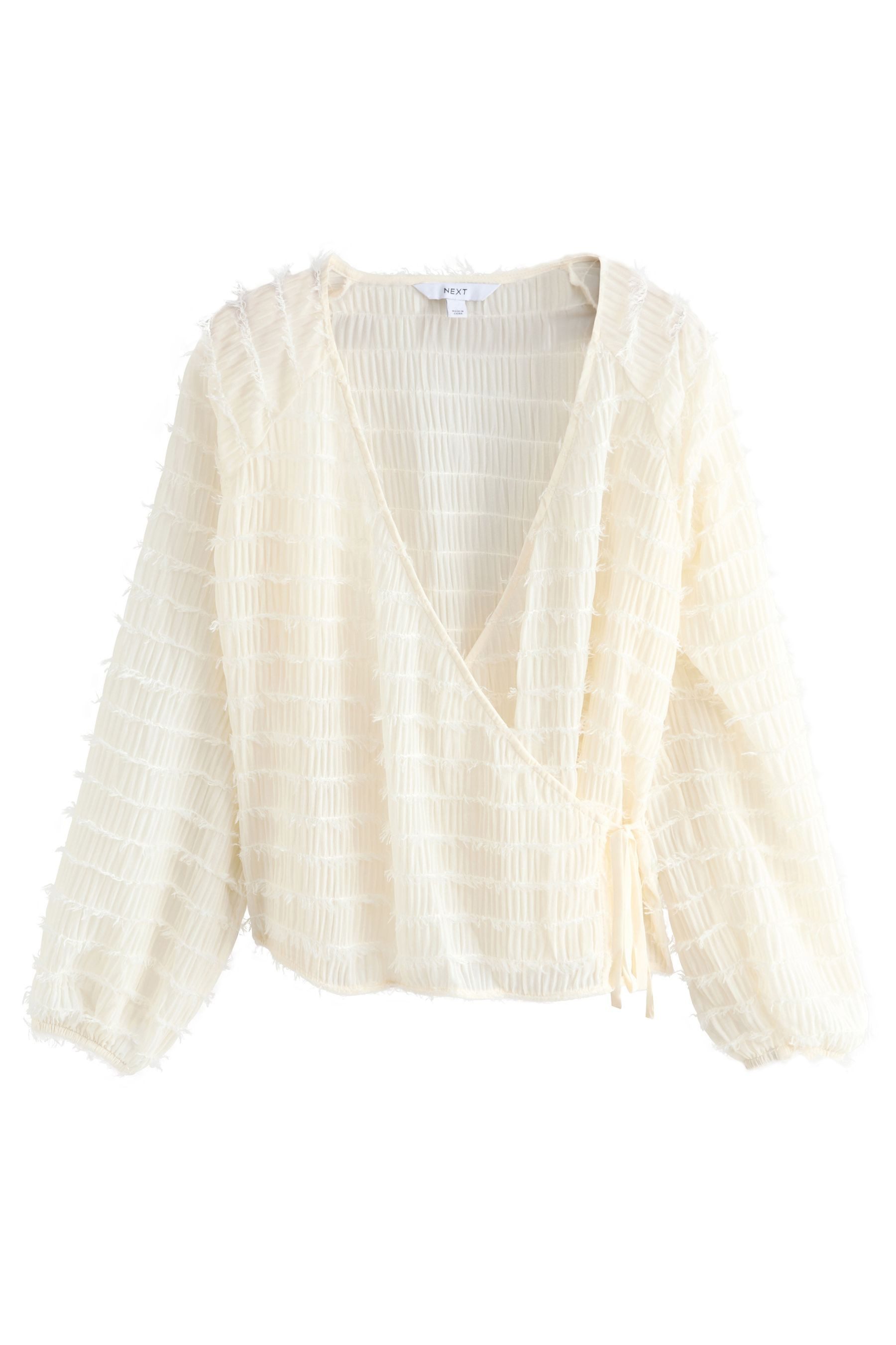 Next Blusenshirt Langärmeliges, puscheliges Ballett-Wickeltop (1-tlg) günstig online kaufen