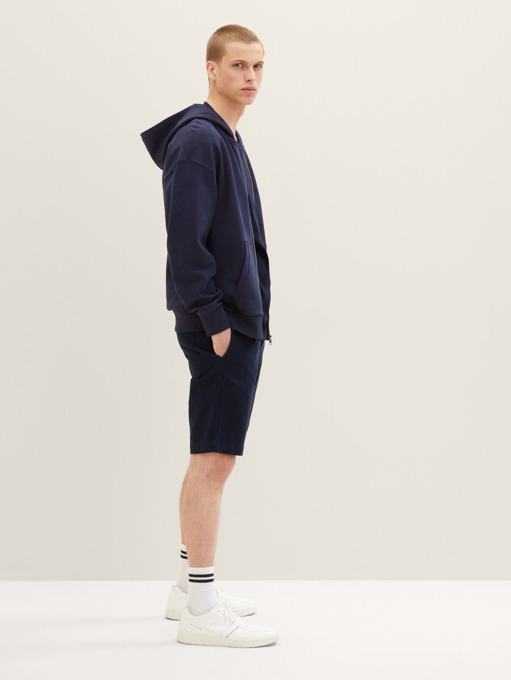 sky Hoodie Denim Sweatjacke TAILOR mit TOM captain blue Reißverschluss