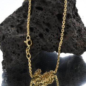 HOPLO Goldkette Ankerkette diamantiert Länge 45cm - Breite 1,8mm - 750-18 Karat Gold, Made in Germany