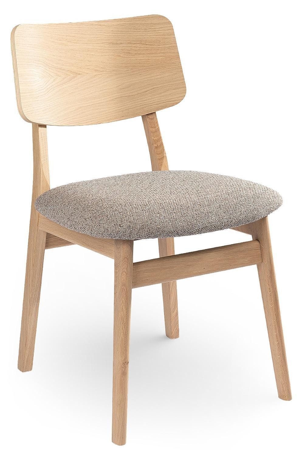 MCA furniture Esszimmerstuhl MOLTEDO, Sandfarben, (1 St), Webstoff, Bianco Eiche massiv, B 50 x H 83 x T 57 cm