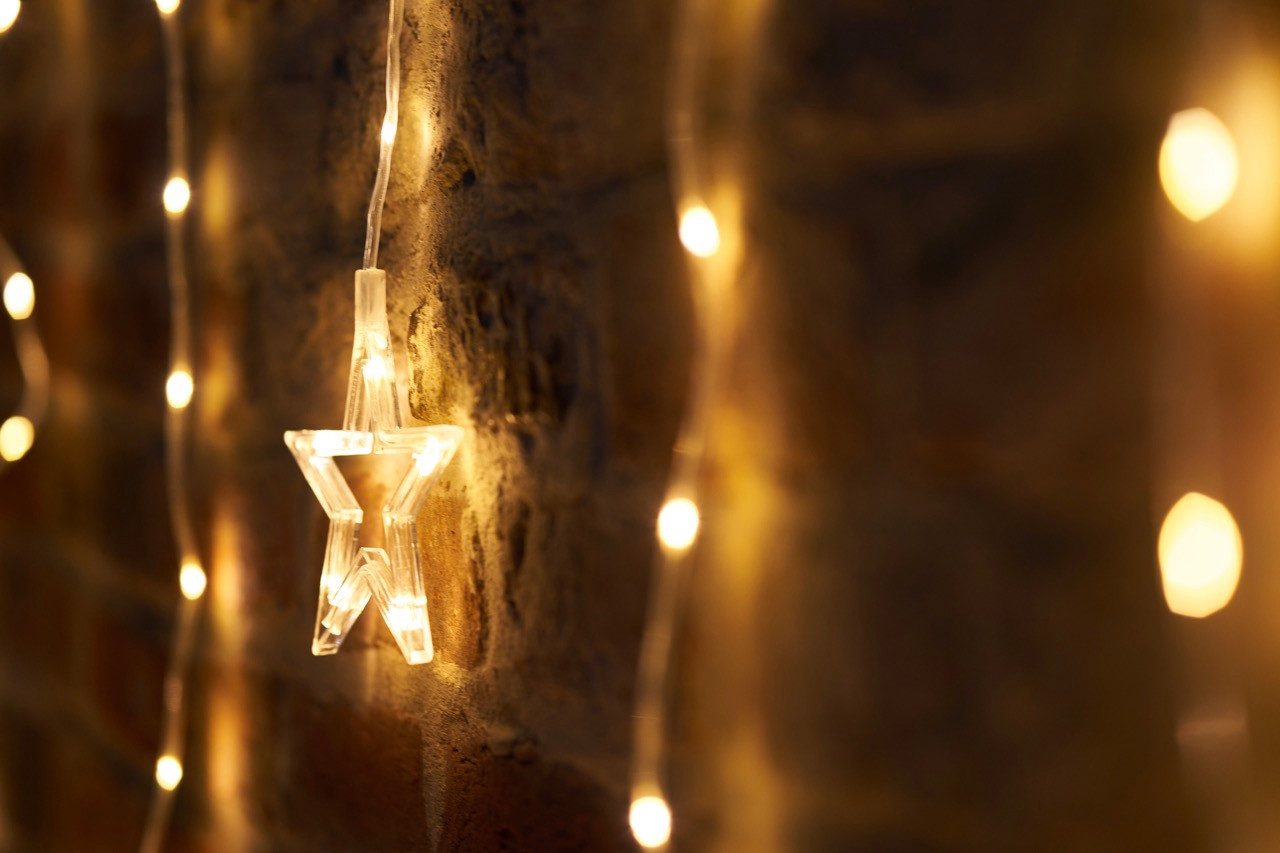 Gartenpirat LED-Lichtervorhang Weihnachtsmotive Lichterkette LED-Beleuchtung warmweiß Fensterdeko