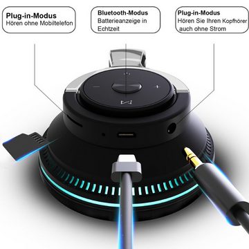 Diida Bluetooth-Headset,Headset für Musik, Gaming-Headset Over-Ear, Funk-Kopfhörer (Kabellose Kopfhörer 650mAh)