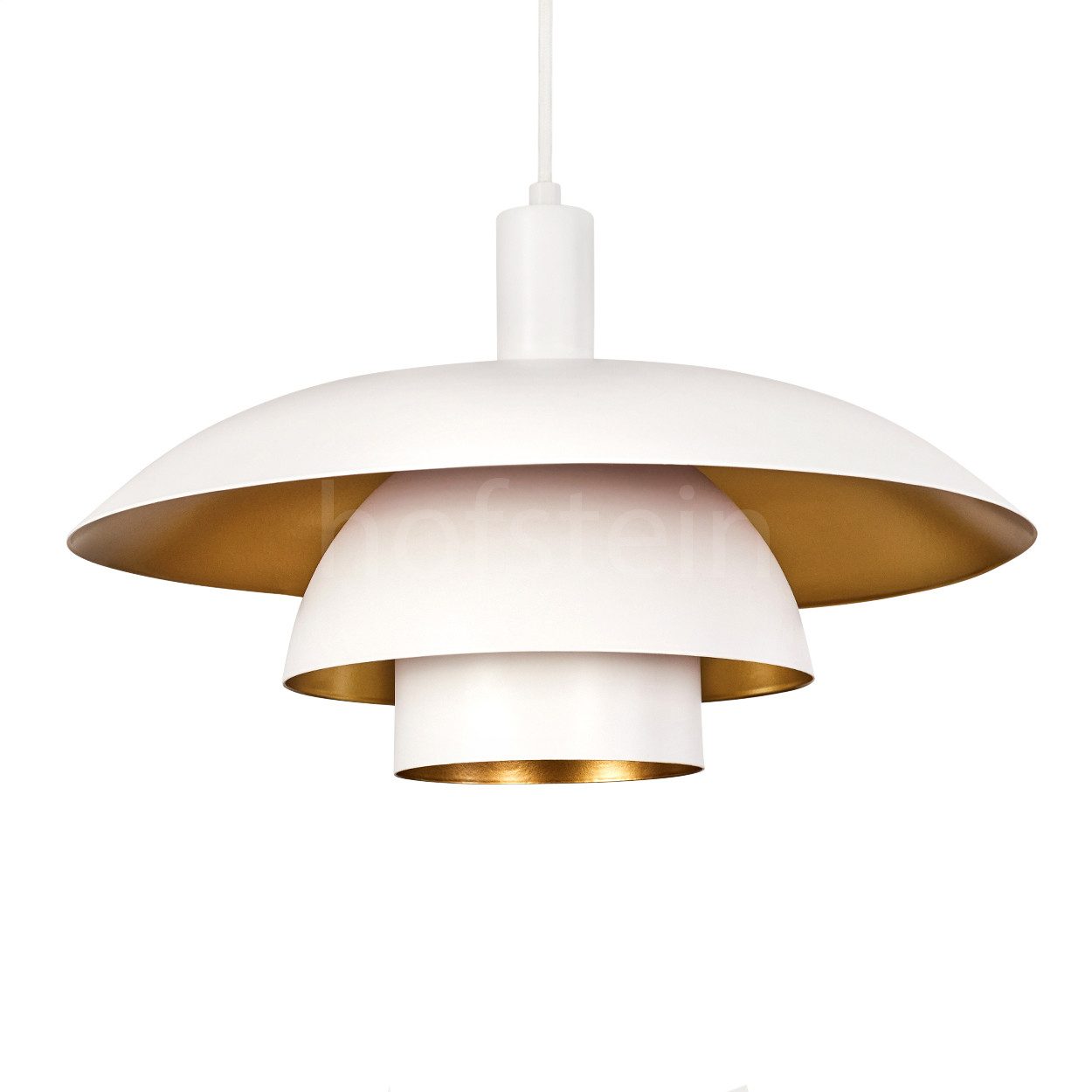 hofstein Hängeleuchte Hängelampe aus Metall in Weiß/Goldfarben, ohne Leucht günstig online kaufen