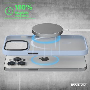 EAZY CASE Handyhülle Outdoor Case MagSafe Matt für Apple iPhone 13 Pro 6,1 Zoll, Backcover magnetisch Schutzhülle mit Kameraschutz mit MagSafe Hellblau