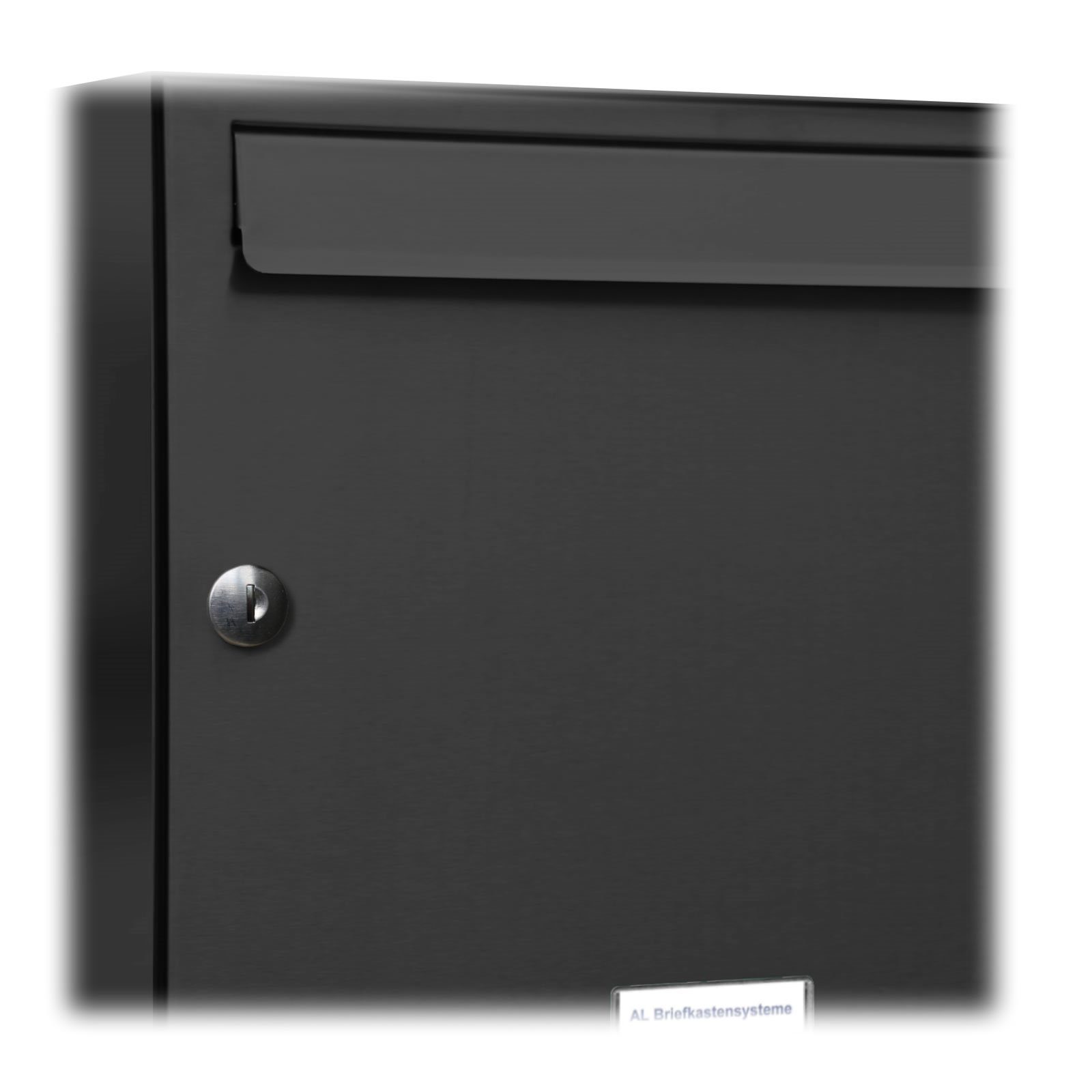 AL Briefkastensysteme Wandbriefkasten 4er 7016 Außen Premium für Anthrazit Wand Farbe RAL 4x1 Briefkasten