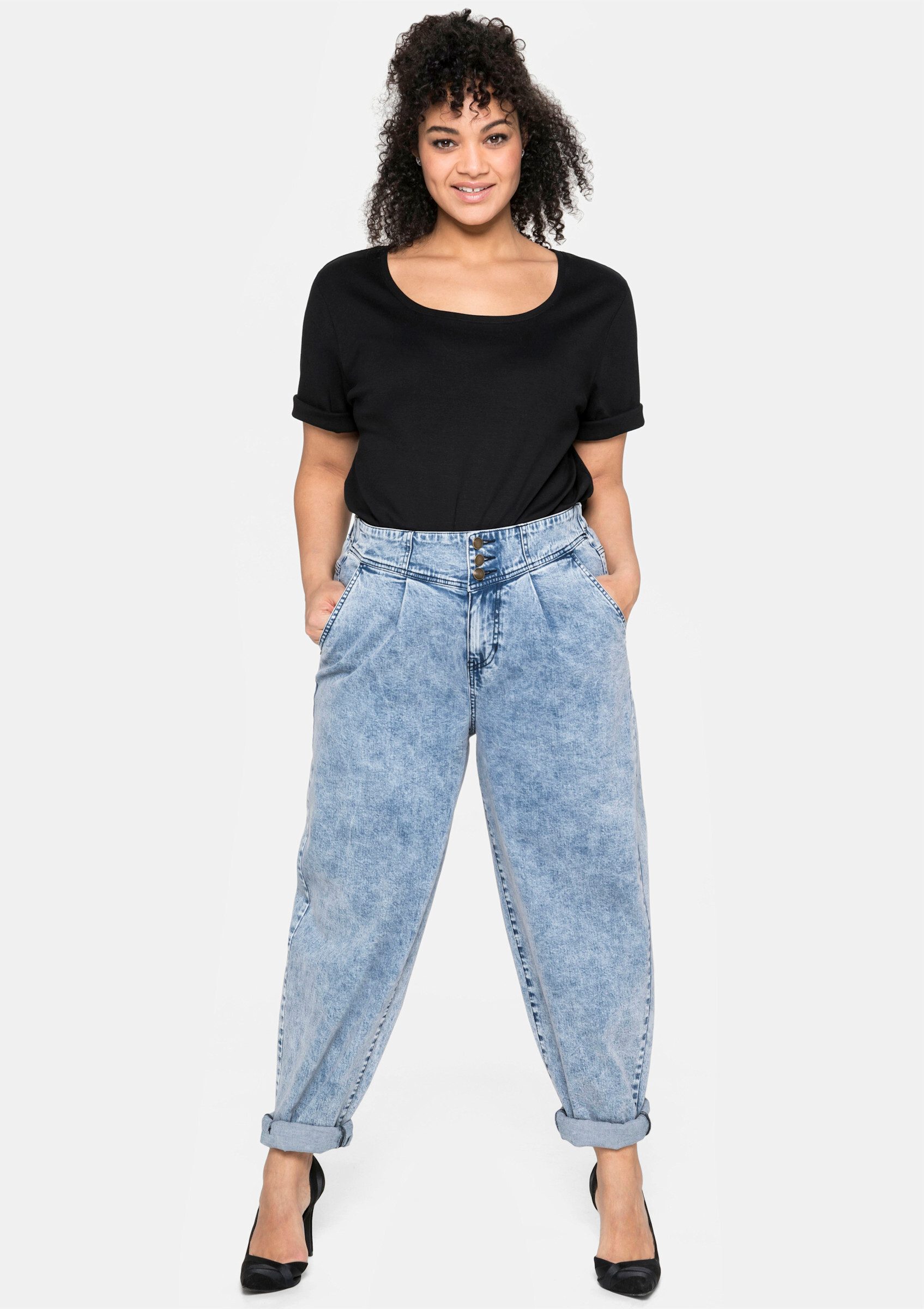 Sheego T-Shirt T-Shirt . aus reiner Baumwolle günstig online kaufen