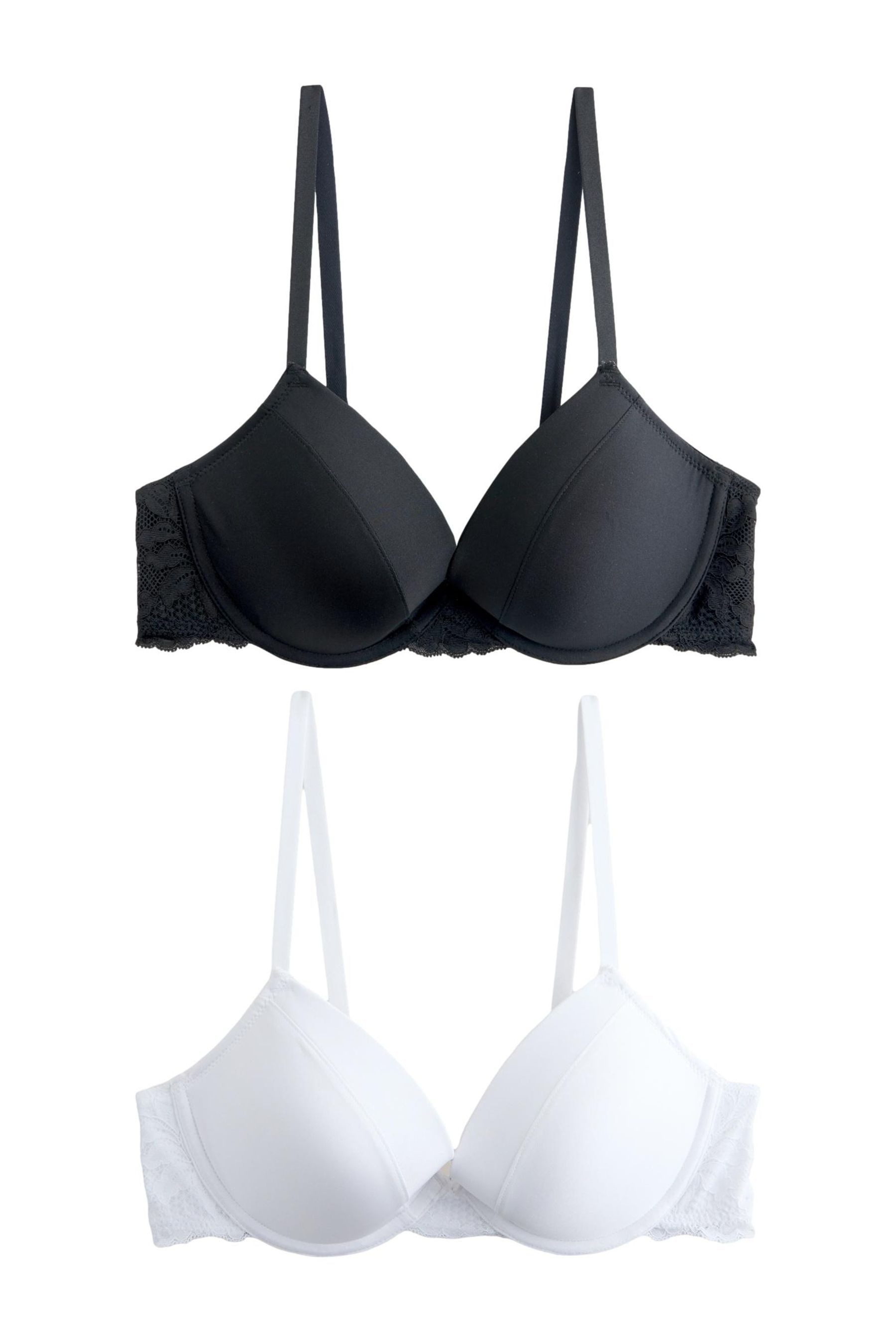 Push-up-BH 2 x Glättende Push-up-T-Shirt-BHs mit Dekolleté
