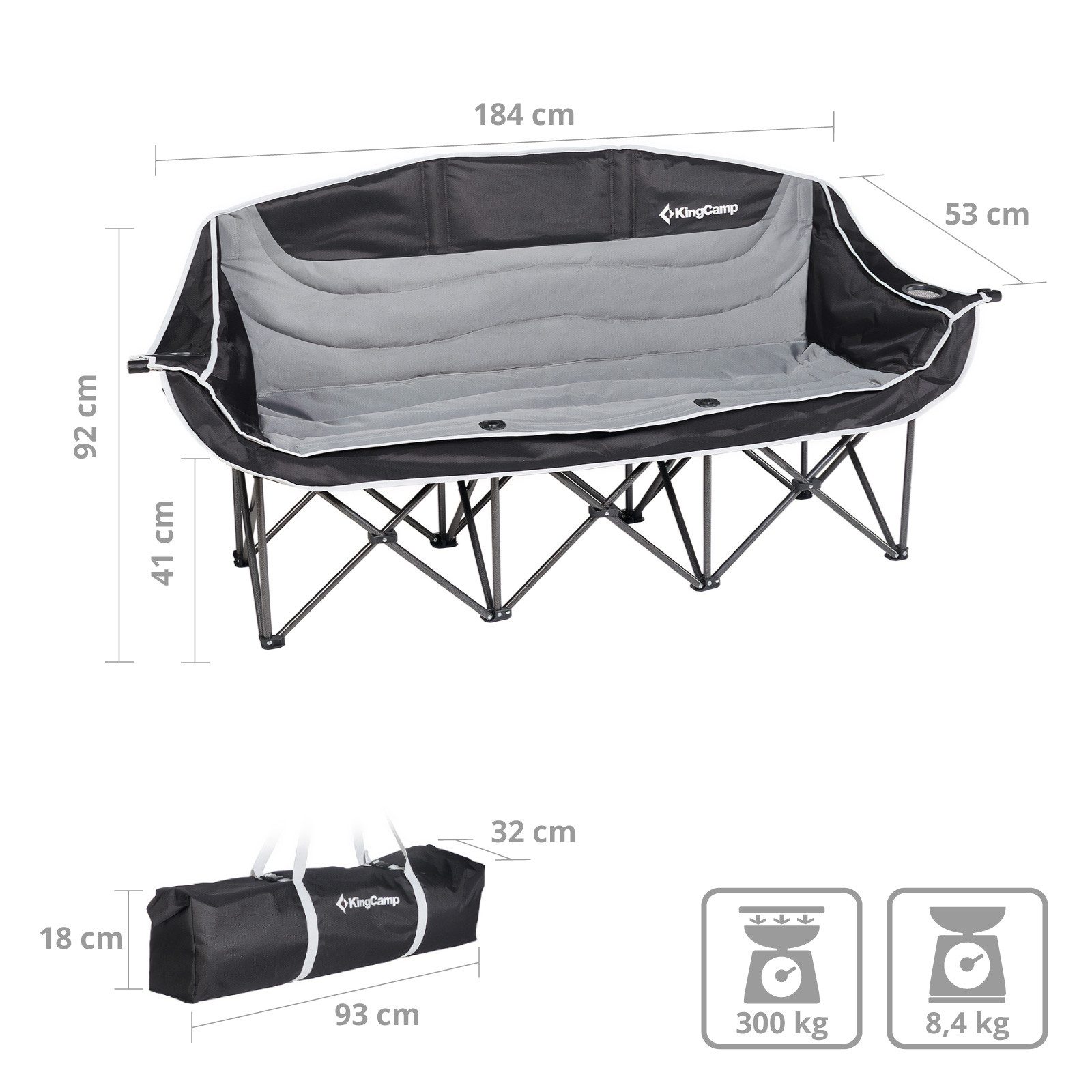 KingCamp Campingstuhl Camping Sofa Triple Deluxe günstig online kaufen