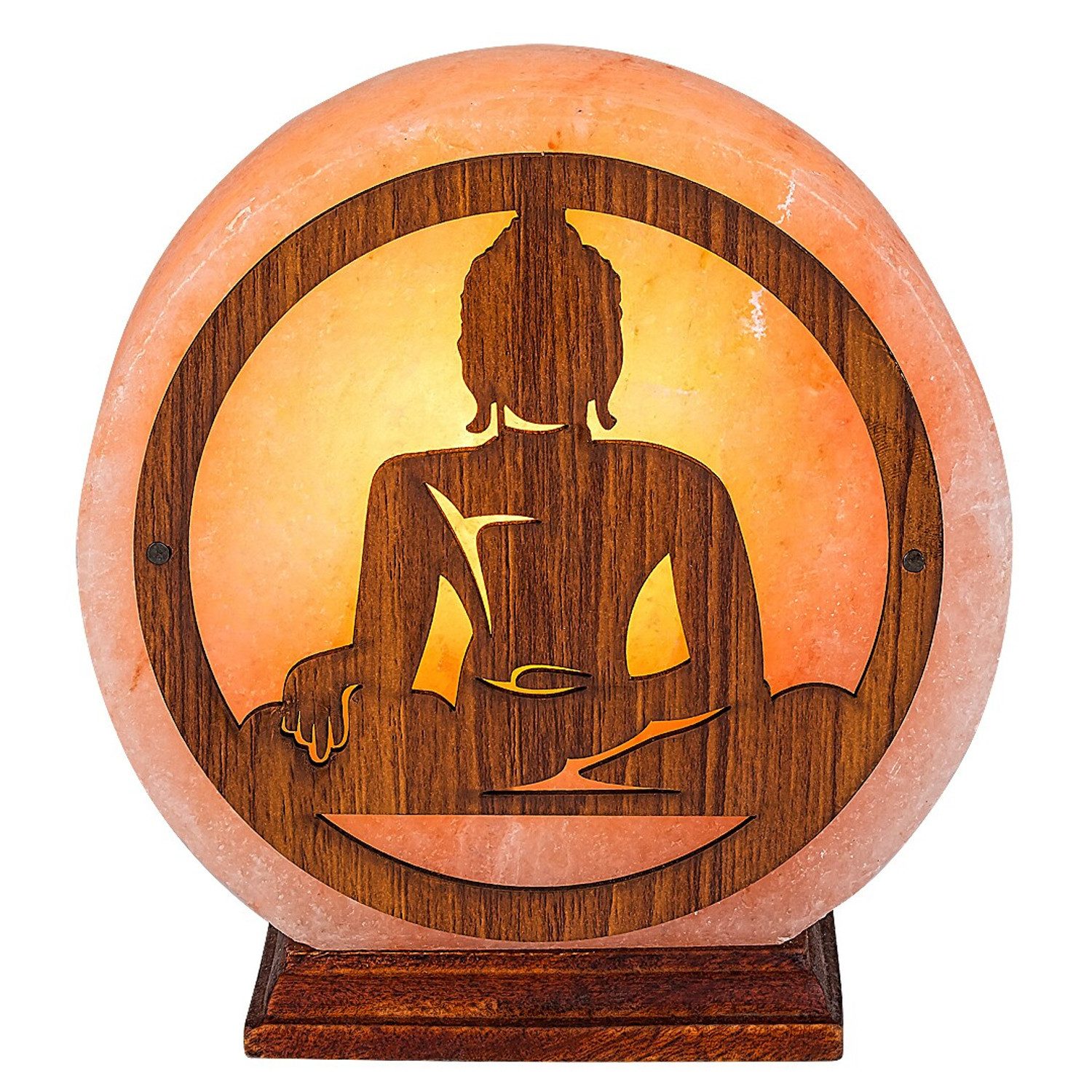 Rabalux Tischleuchte Zenova Salzlampe Meditation, Steinsalz/Holz, orange