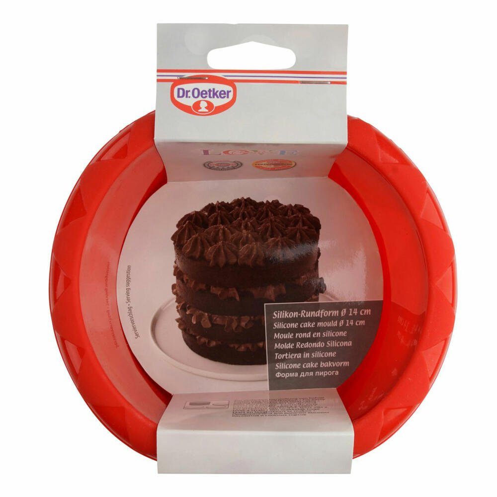 Dr. Oetker Küchenhelfer Silikonform Rundform Flexxibel Love 16 cm