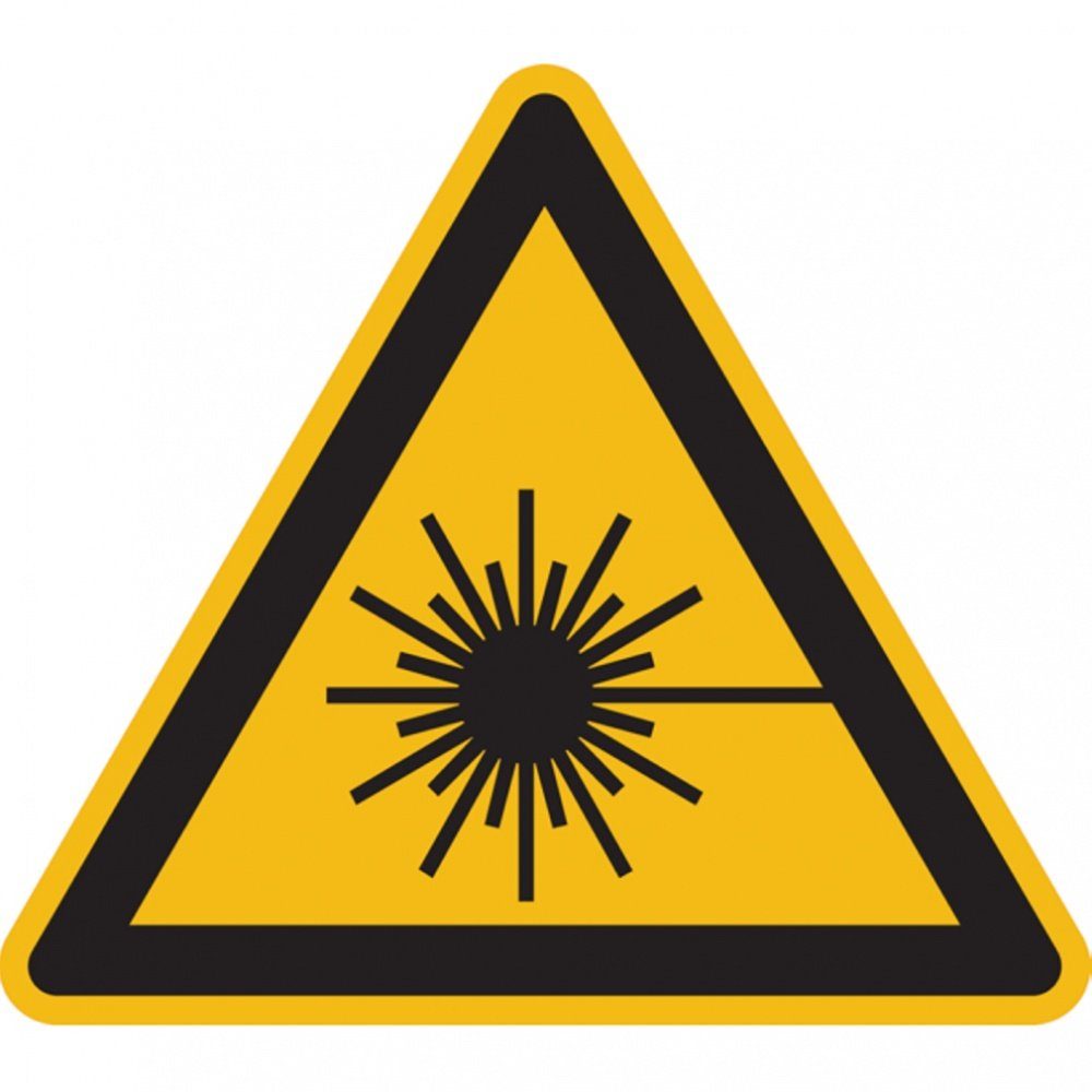 König Werbeanlagen Hinweisschild Warnschild, Warnung vor Laserstrahl W004 - ASR A1.3 (DIN EN ISO 7010)