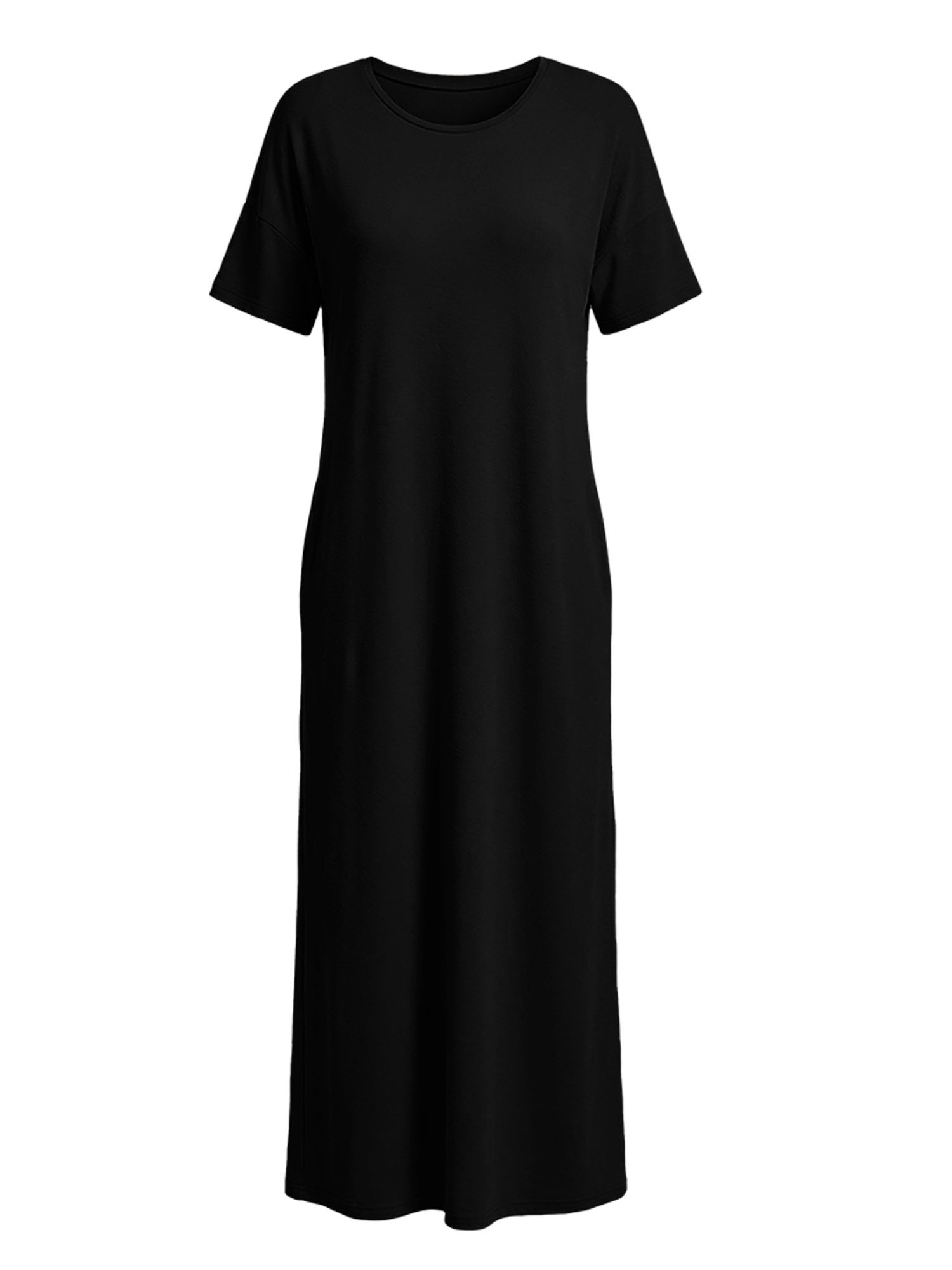 Imily Bela Maxikleid Damen Sommerliches T-Shirt Kleider (Packung, 1-tlg., 1per-Pack) Einfarbig