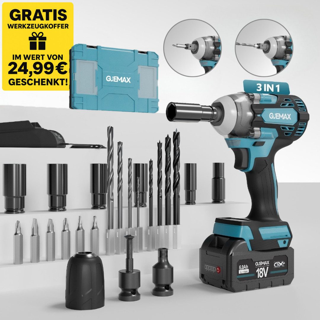 GJEMAX Akku-Schlagschrauber 18V 520NM, 520 Nm günstig online kaufen