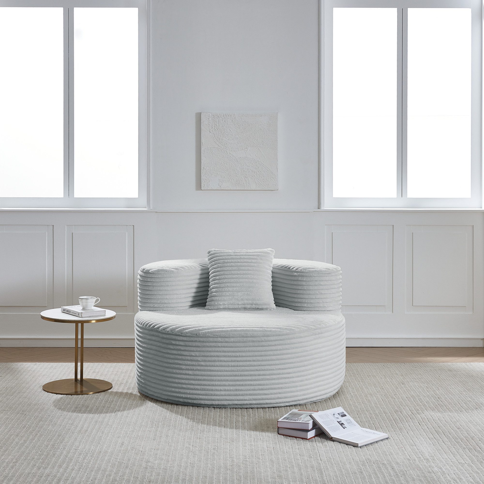 LVHOM Sitzsack 12 cm×105 cm×59 cm Einsitzer-Sofa, bis 150 kg, komprimiert verpackt (Cordstoff, ergonomisches Design, vollständig mit Schaumstoff gepolstert für optimalen Sitzkomfort, pflegeleicht, Sitzback), ideal für Wohnzimmer/Arbeitszimmer/Schlafzimmer/Apartment/Spielzimmer