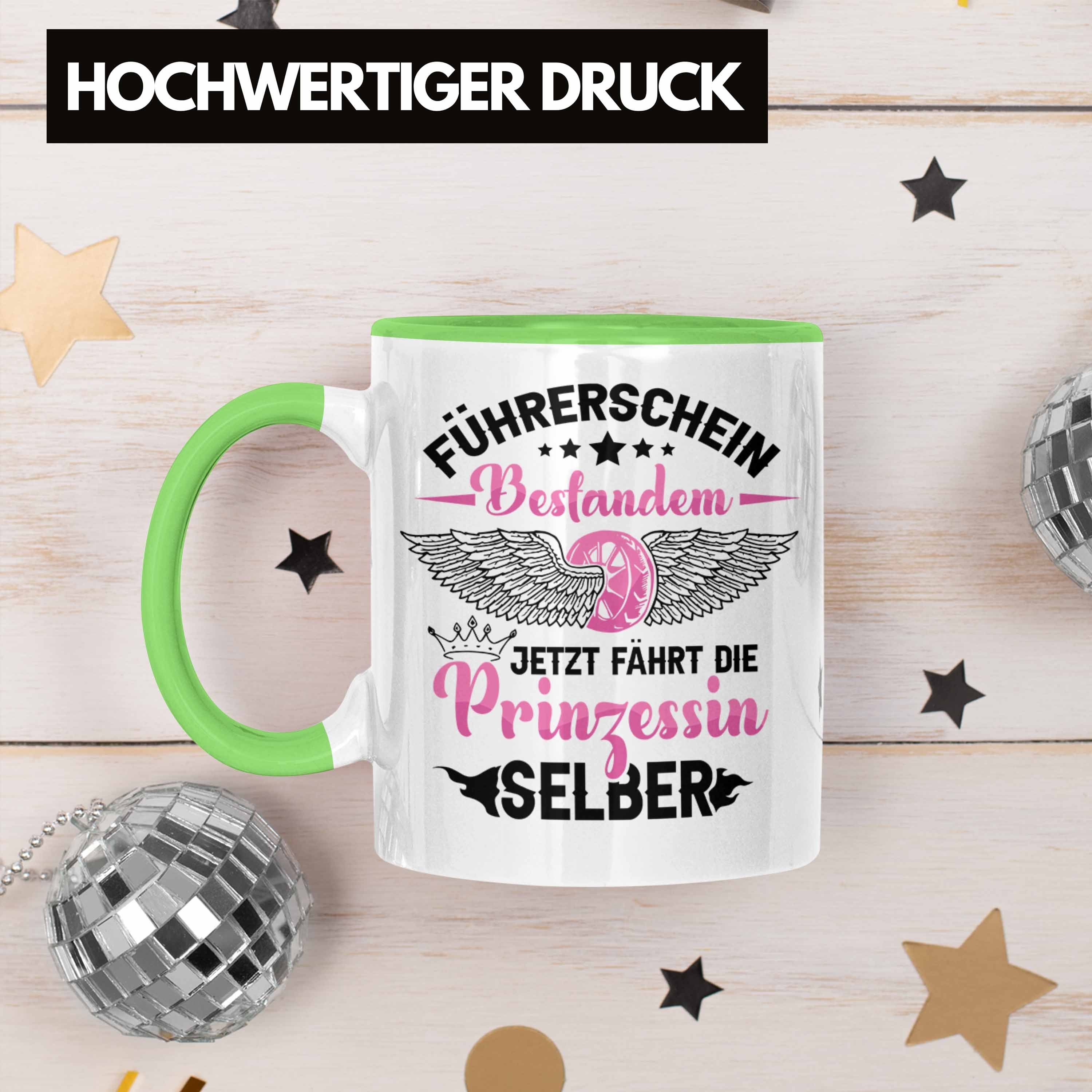 Trendation Tasse Führerschein Bestanden Gesch Prinzessin Tasse Frauen Mädchen Grün Geschenk