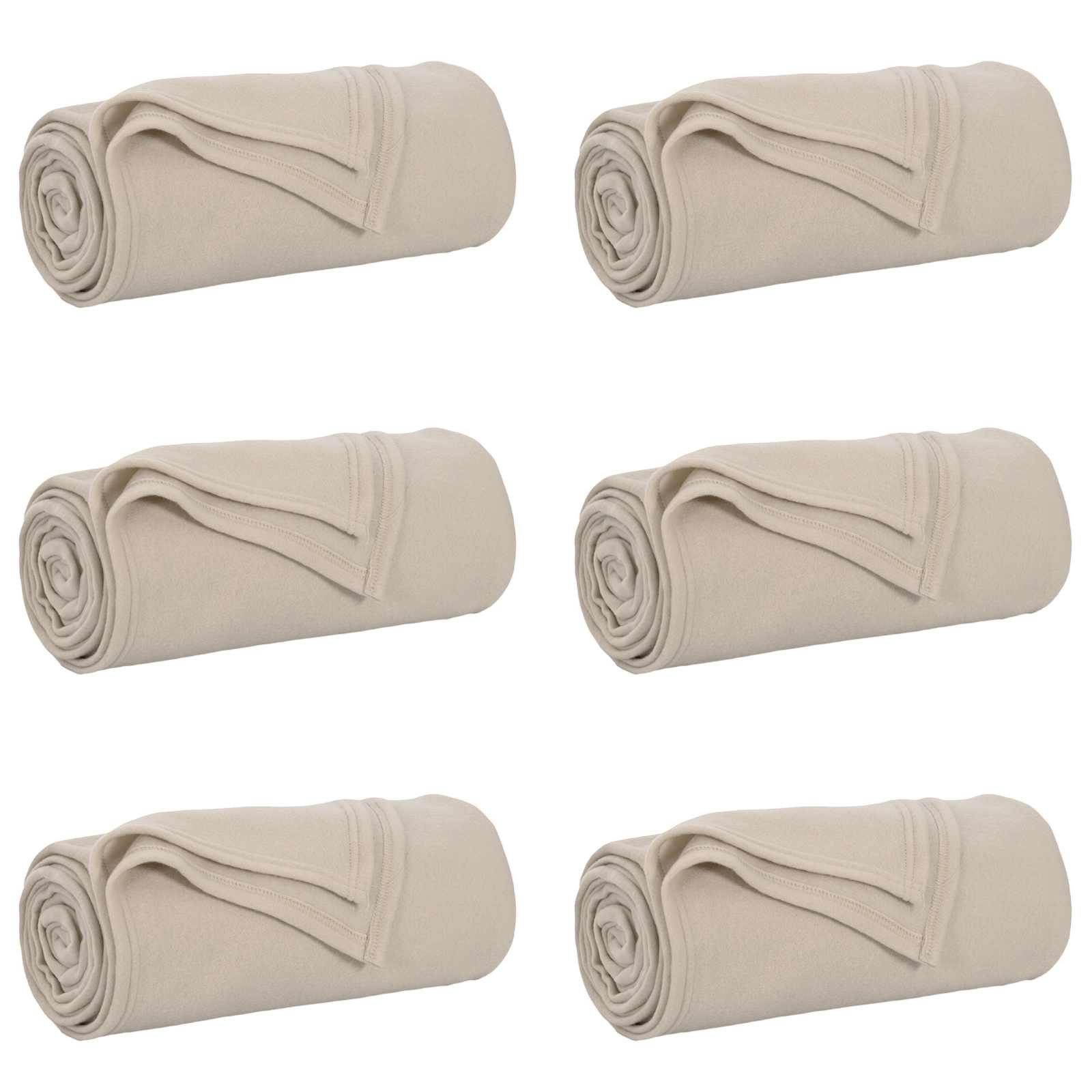 vidaXL Bettüberwurf Wohndecken 6 stk. Beige 240 x 220 cm 4.28 kg Fleece