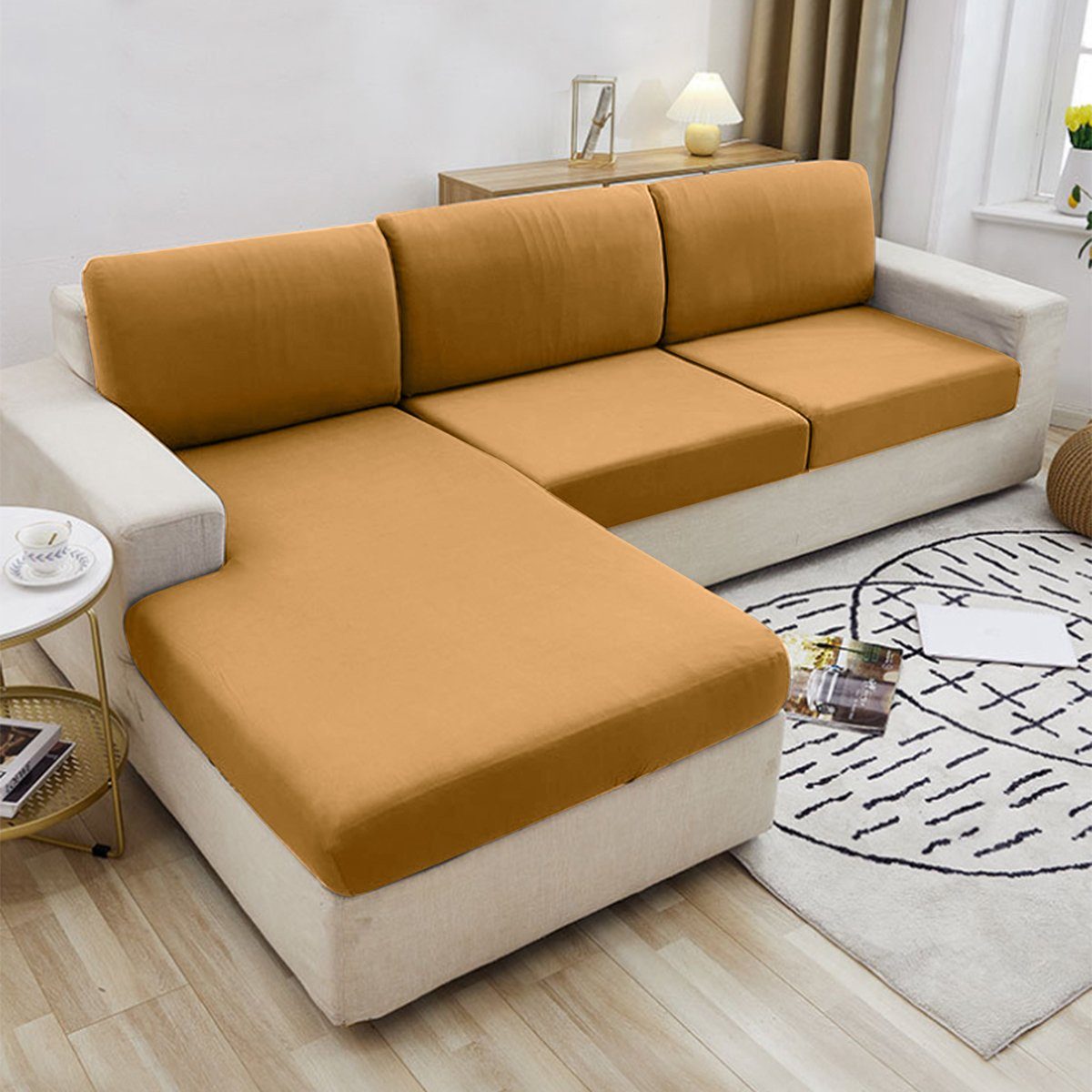 Rosnek Sofahusse 1/2/3 Sitzer Sofa Sitzbezüge Schonbezug, Elastic Stretch Sofasitzbezug, mit elastischer Unterseite