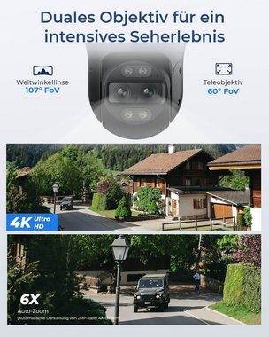 Reolink Trackmix PoE Überwachungskamera (Außenbereich, 2 Spotlights, 8MP, Smarte Bewegungserkennung, Dual-Objektiv, Farbige Nachtsicht)