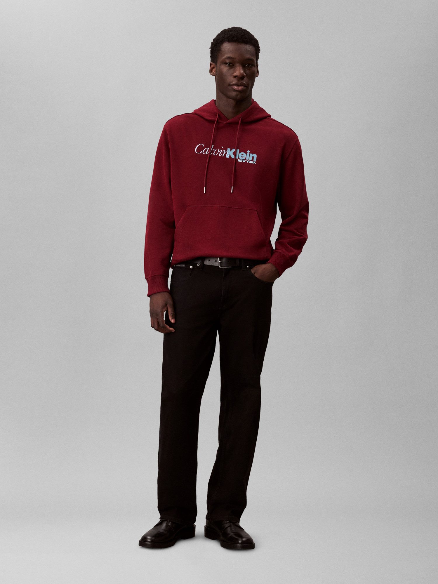 Calvin Klein Kapuzensweatshirt LS EU 350TERRY CURSIVE GRAPHIC H regular fit, Logo-Schriftzug