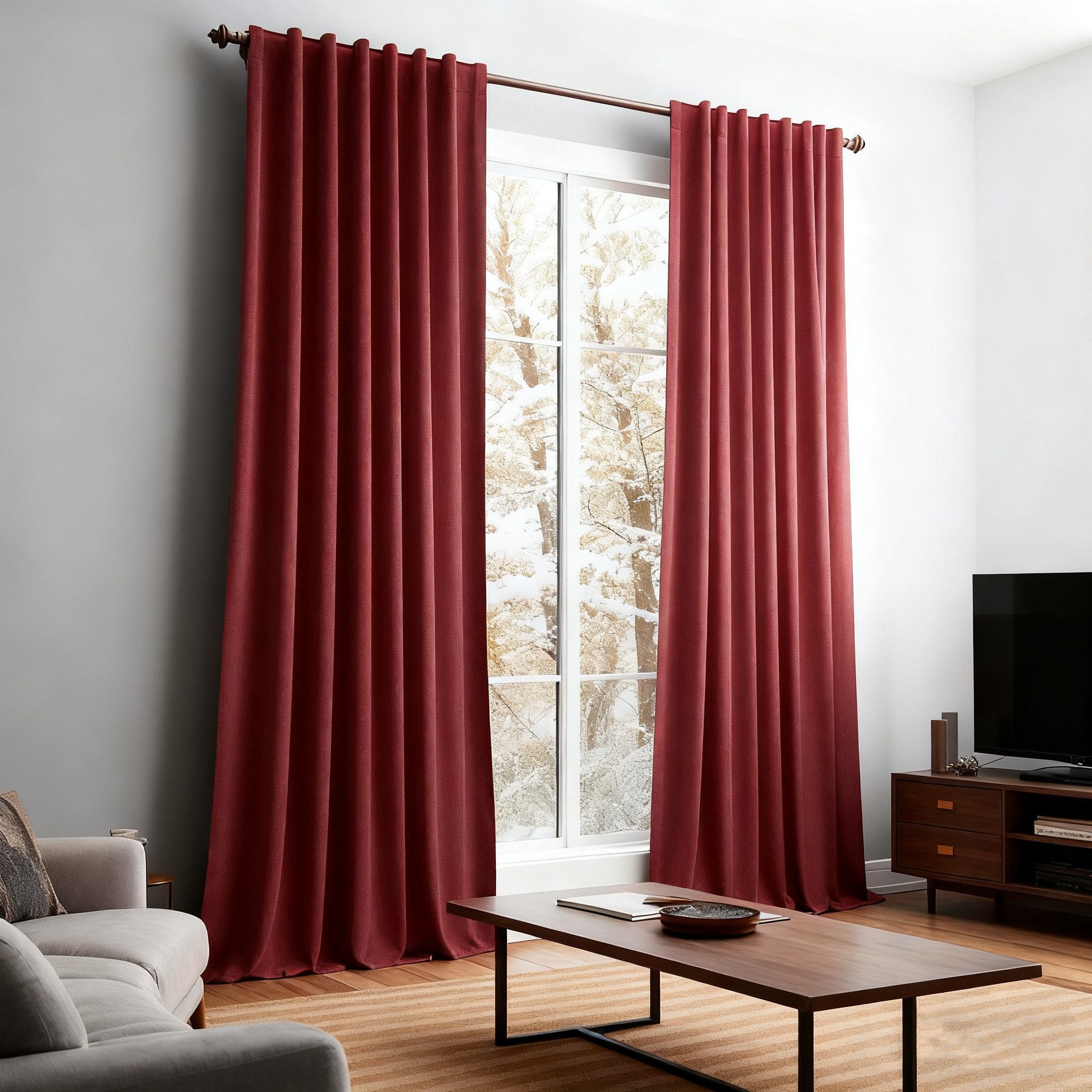 BTTO V&G Gardine Wohnzimmer Samt Vorhänge 2er Set,Weihnachten Verdunkelungsvorhang (2 St), abdunkelnd, Blickdicht für Wohnzimmer Schlafzimmer office