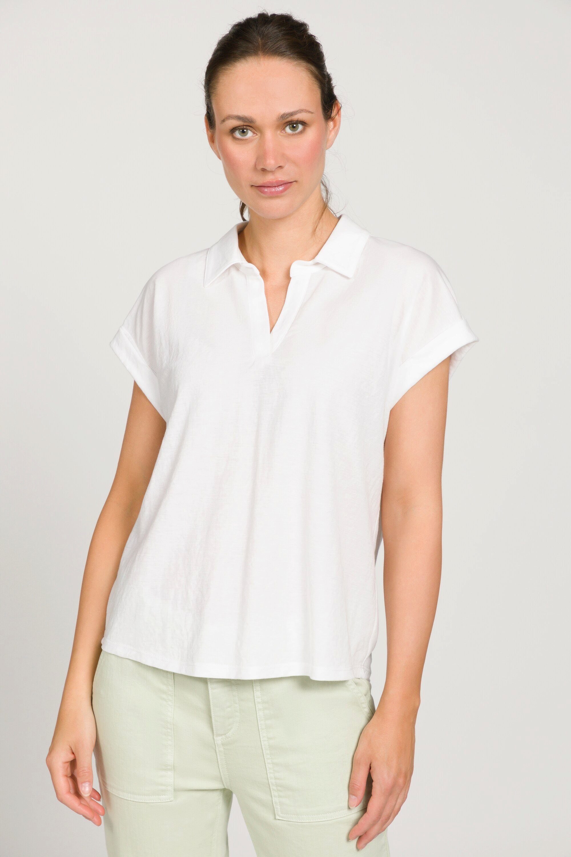 Gina Laura Rundhalsshirt Polo-Shirt Identity oversized Piqué Polokragen