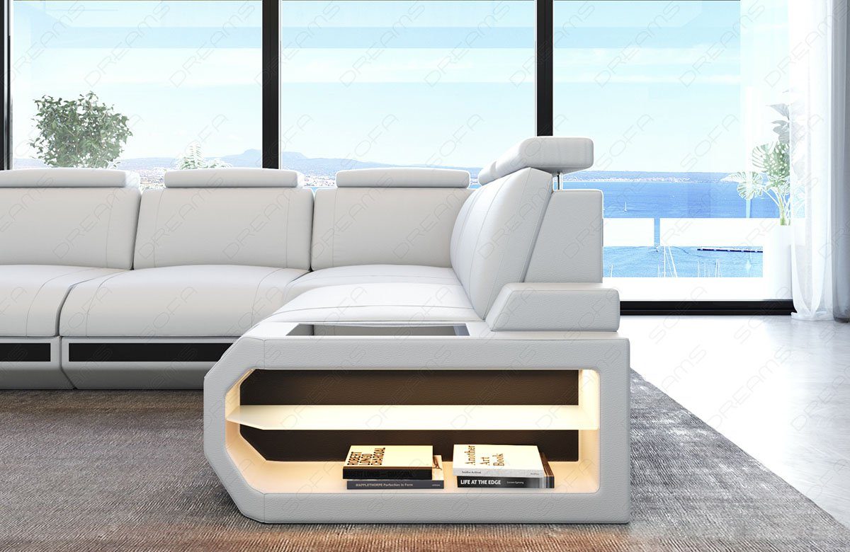 Sofa Dreams Ecksofa LED-Beleuchtung Siena Ledersofa Leder L mit Form Ledersofa, L-Form Couch