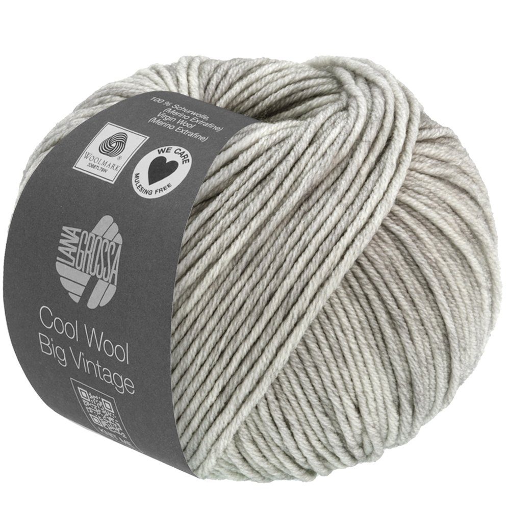 LANA GROSSA COOL WOOL BIG VINTAGE Häkelwolle, 120 m (Ton-in-Ton gefärbte Merinowolle in Vintage-Optik), 50 g