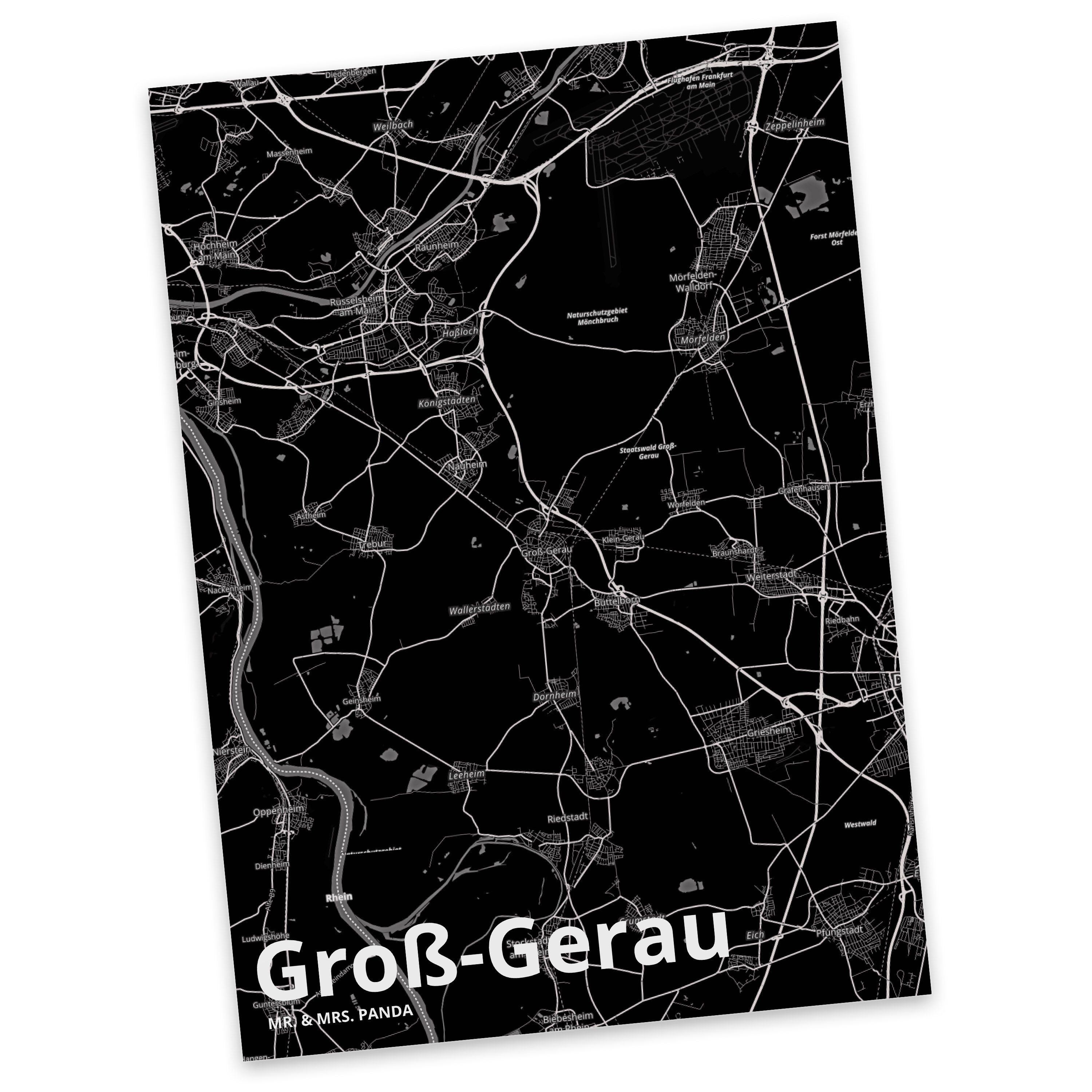 Karte Dorf Dankeskarte, Geschenk, Stadt & Mr. Mrs. - Landkart Postkarte Groß-Gerau Städte, Panda