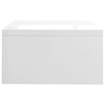 furnicato Hochglanz-Weiß 42x24x13 cm Holzwerkstoff Monitorständer, (1-tlg)