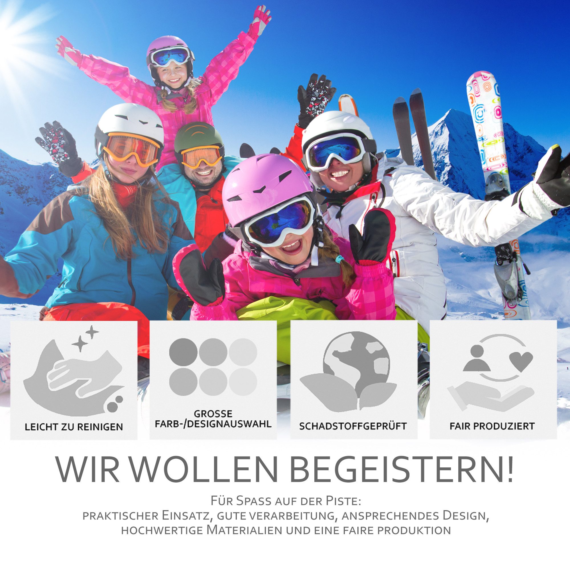 BambiniWelt by Rafael K. Skitasche Skitasche für Kinder Skisack für Ski und Skistöcke Skibag Skicover