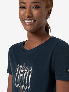 SUPER.NATURAL T-Shirt für Damen, Merino COPPER SARDINE modern, atmungsaktiv