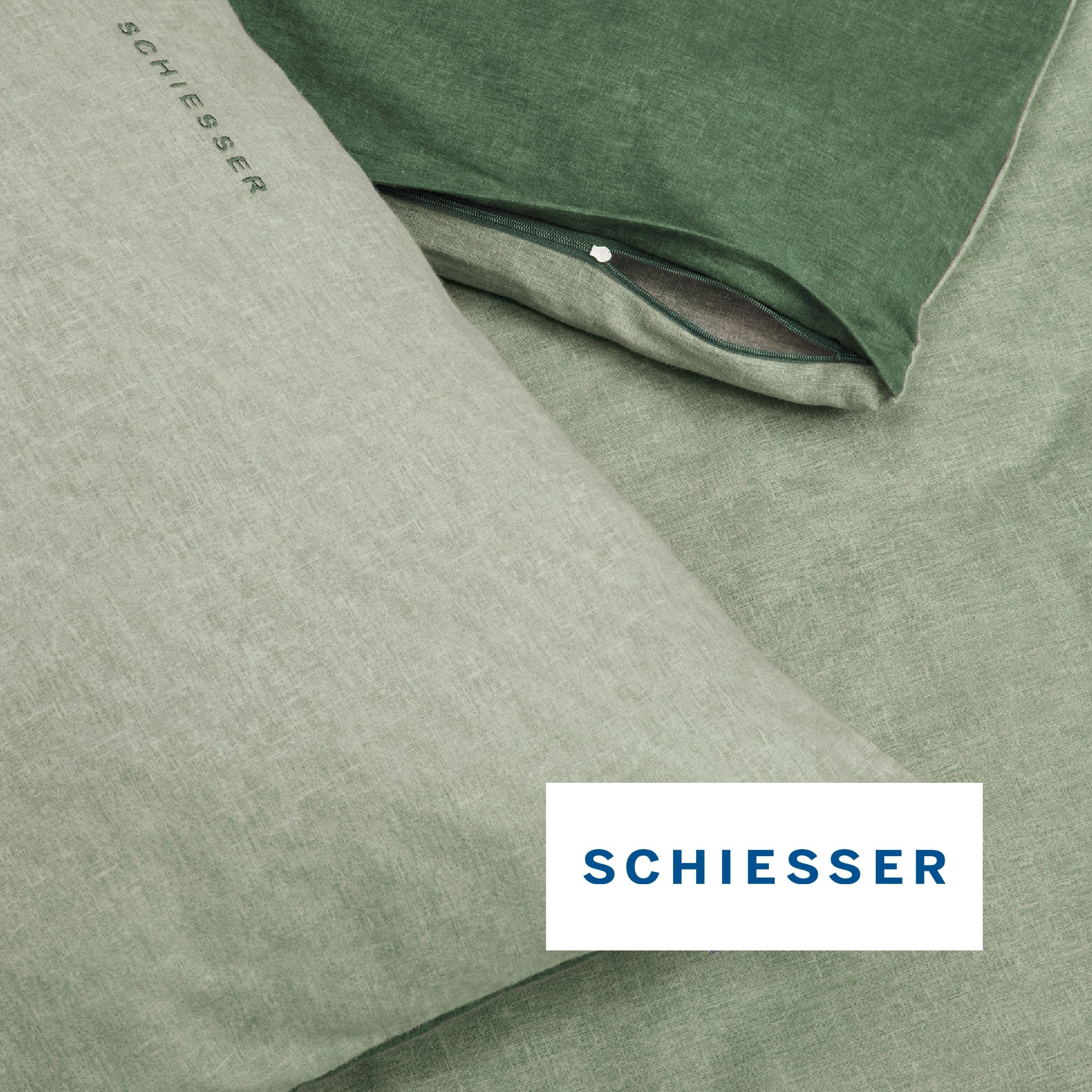 Schiesser Wendebettwäsche Doubleface aus weicher Baumwolle mit edlem Melangeeffekt, Feinbiber, 2 teilig, ab Größe 135x200 cm erhältlich, OEKO-TEX® MADE IN GREEN – Bild 4 von 5