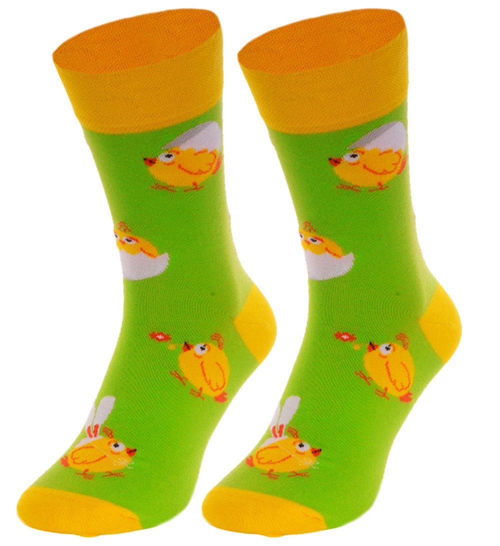 Freizeitsocken Socken 1 Paar Socken lustige Strümpfe Damen Herren Kinder mit Kücken