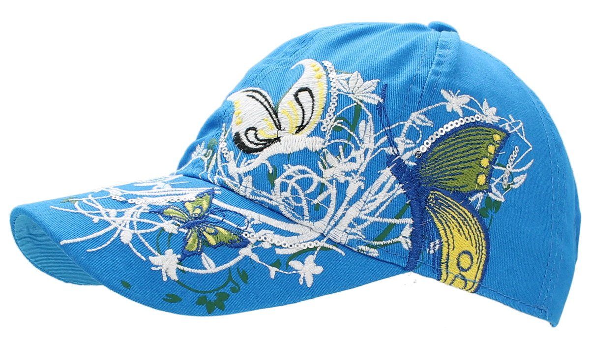 Bunt Sommerliche Damen Belüftungslöcher Frauen dy_mode Baseball Baseballkappe K230-Himmelblau Kappe Cap Schirmmütze mit