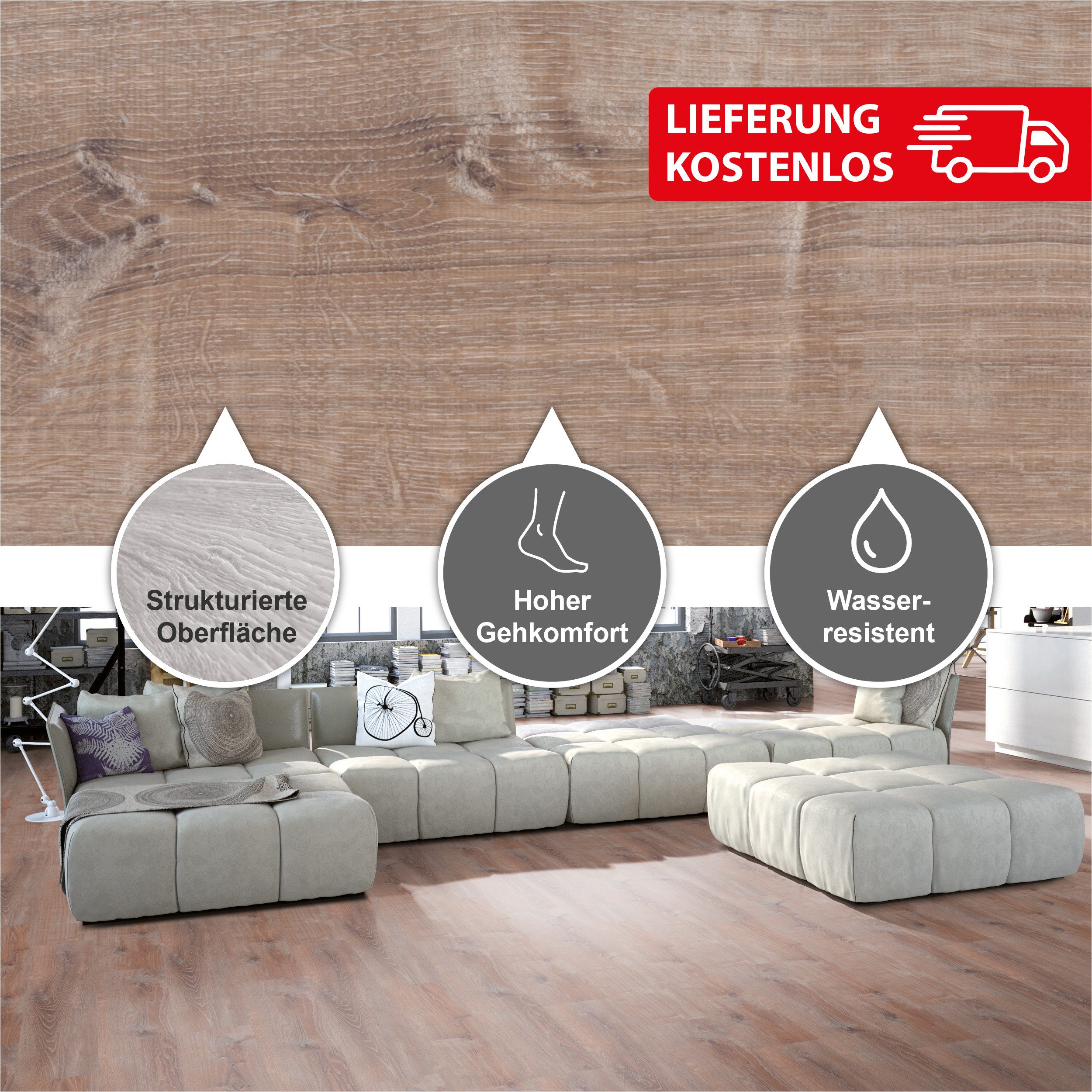 STARCLIC Designboden Klick-Vinyl Handmuster, Produktmuster, Versandkostenfreie Lieferung