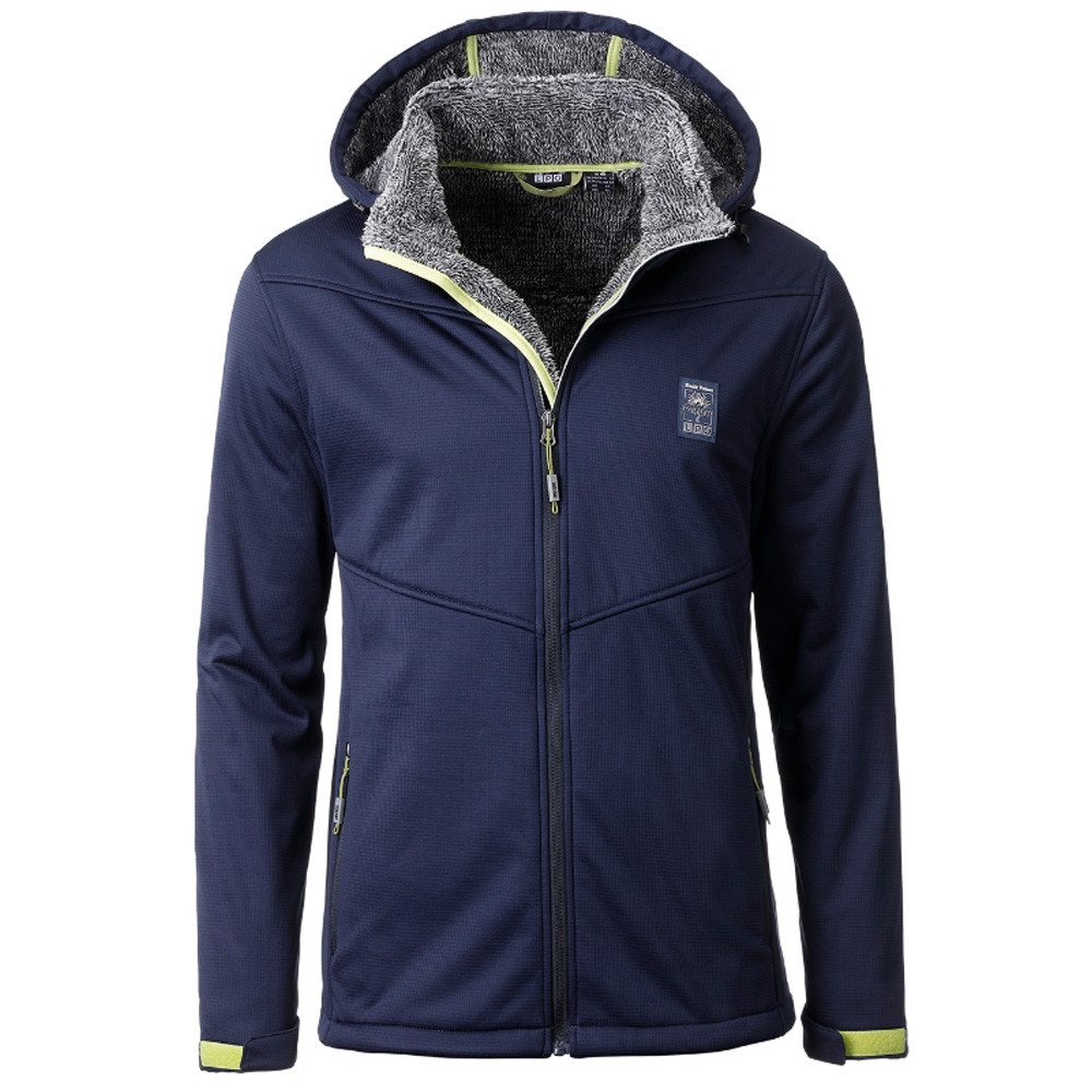 Trekkingjacke LPO - warme 3 Lagen Softshell Jacke mit Hochflorfleece Laron, navy
