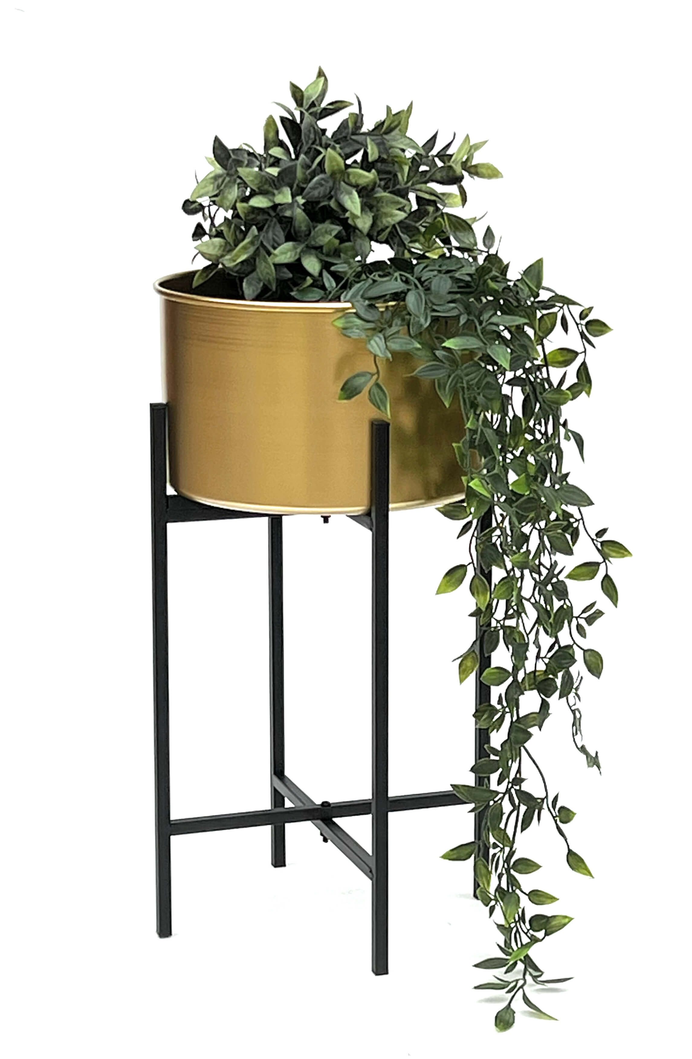 DanDiBo Blumenhocker mit Topf Gold Metall Schwarz 50 cm Blumenständer Moder günstig online kaufen
