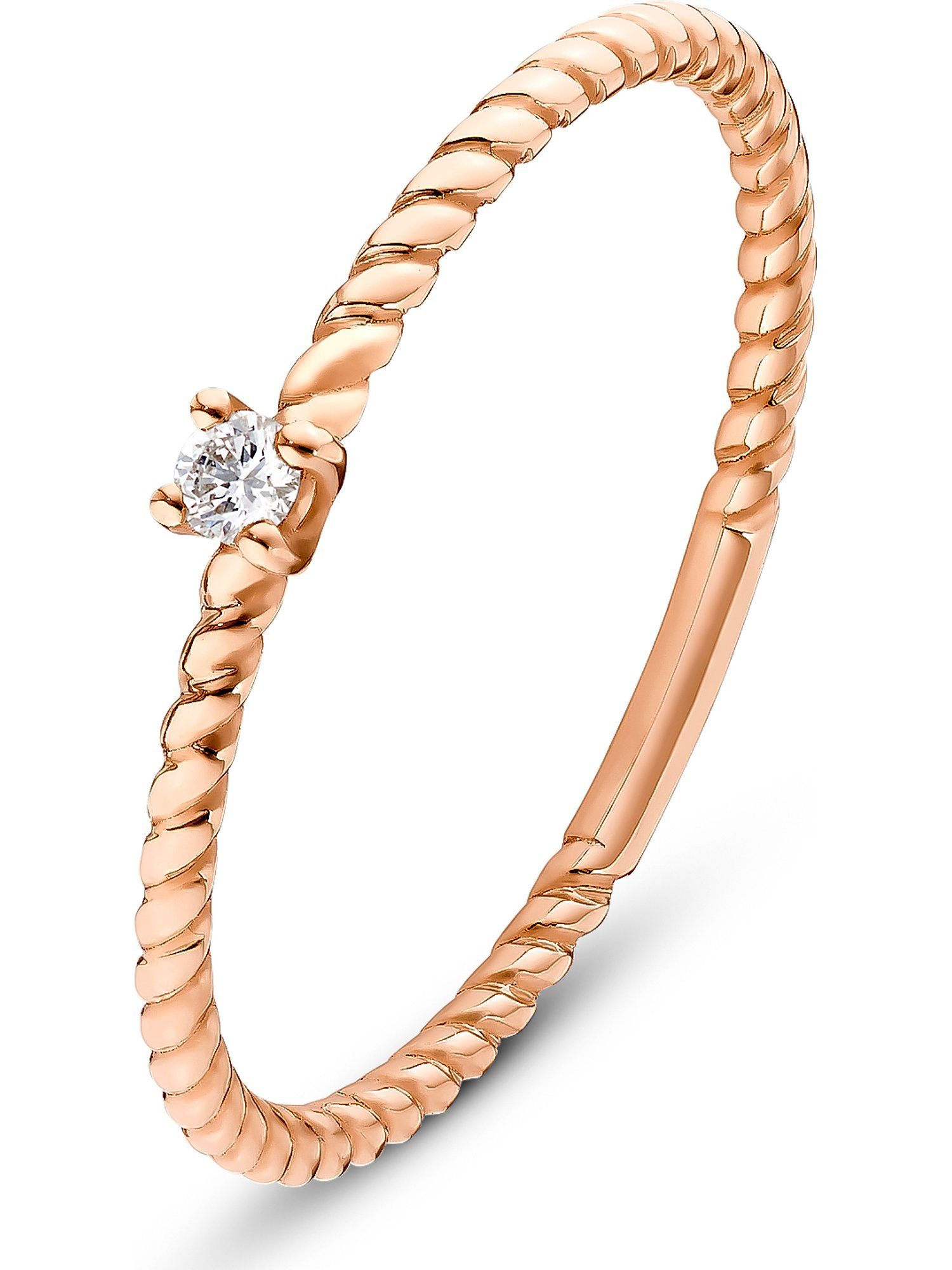 CHRIST Damenring Aus 375er Roségold Mit Diamant – Eleganter Alltagsring
