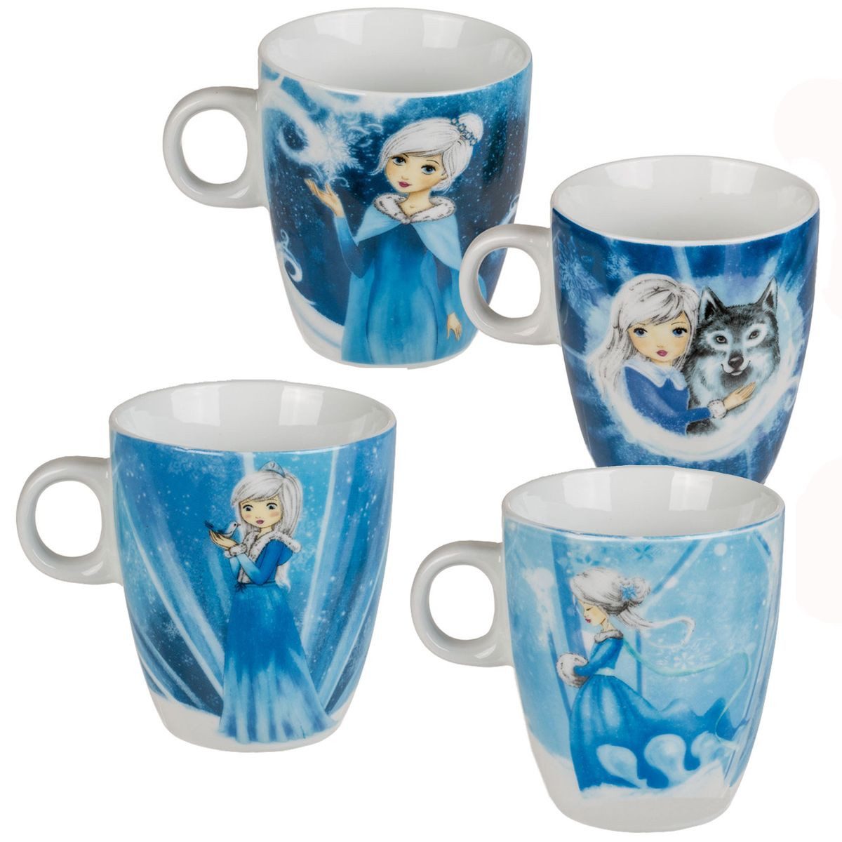 Marabellas Shop Tasse Kindertasse 180ml mit 4 Motiven zur Wahl Eisprinzessin Kindertasse, Porzellan