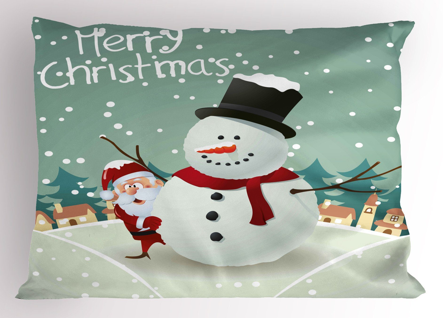 (1 Weihnachten Stück), King Standard Kissenbezug, Dekorativer Size Abakuhaus Weihnachten Kissenbezüge Gedruckter Winter-Thema