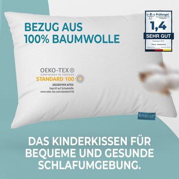 Kopfkissen Kinderkopfkissen, KNERST, Füllung: FitForm Technologie – 100% Polyester, Komfortkissen Kinder für optimale Stützkraft, Kinderkopfkissen für weiche Träume