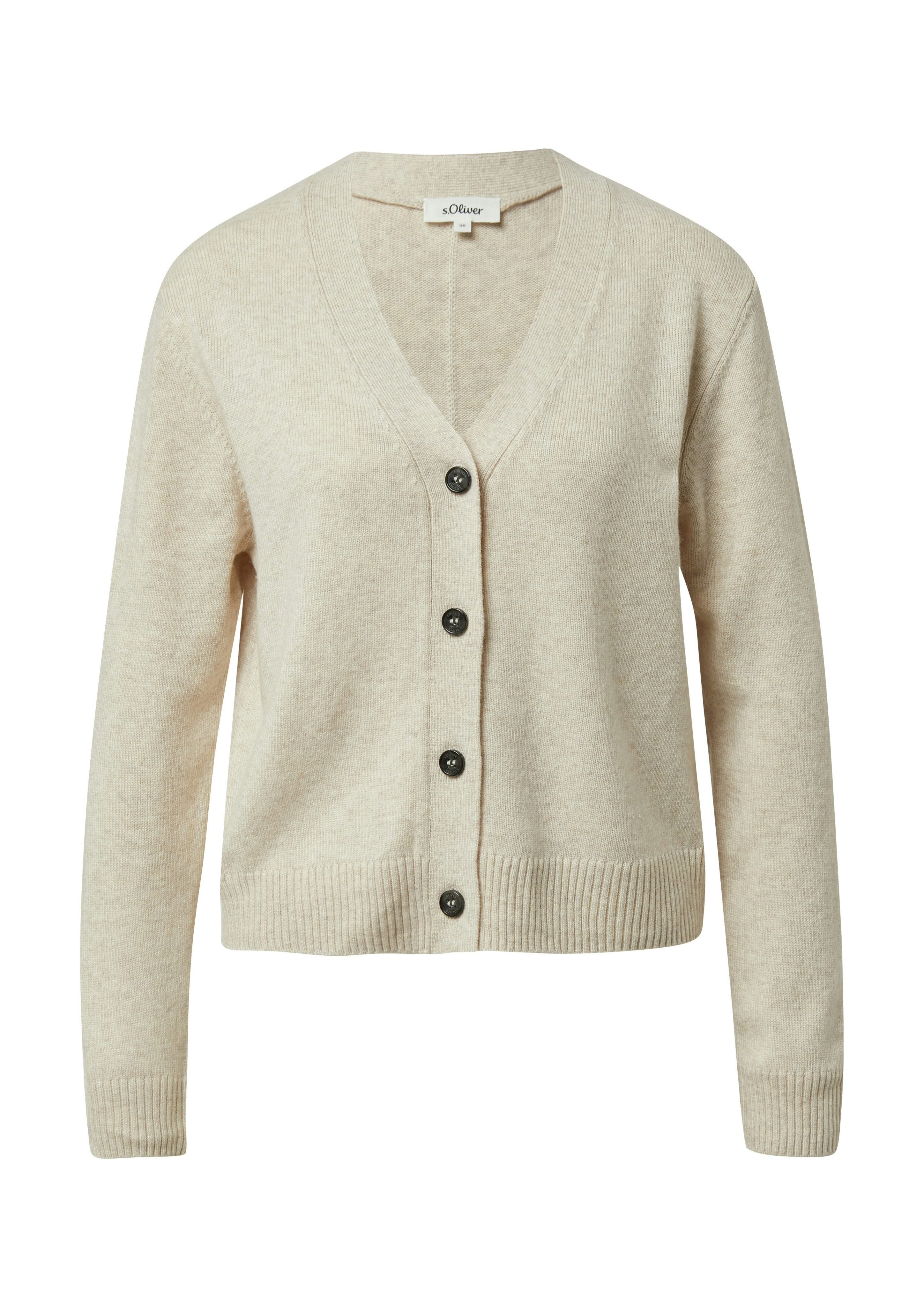 s.Oliver Strickjacke mit V-Ausschnitt und Knopfleiste – Bild 4 von 4