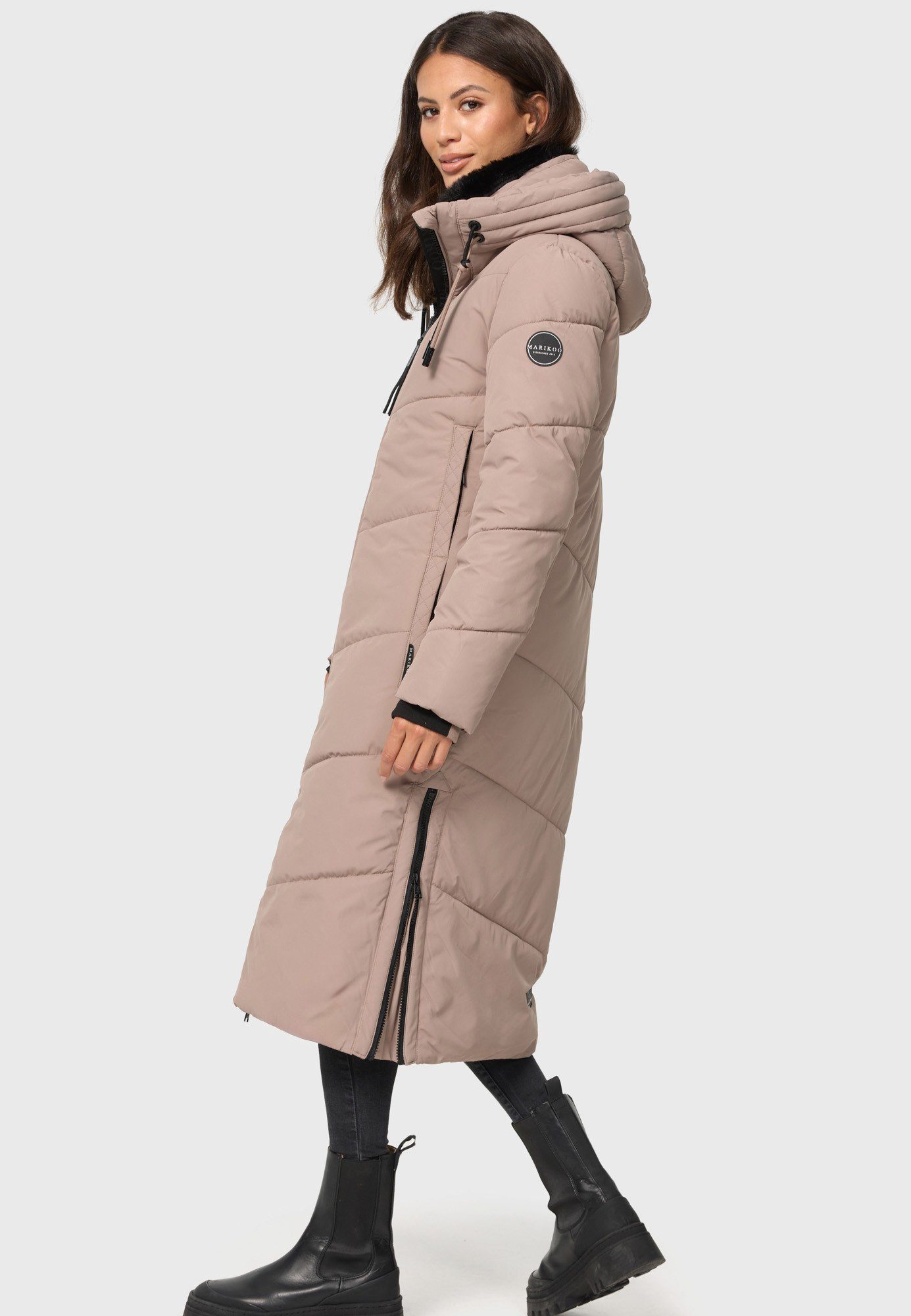 Marikoo Winterjacke Nadaree XVI Stepp Mantel mit großer Kapuze